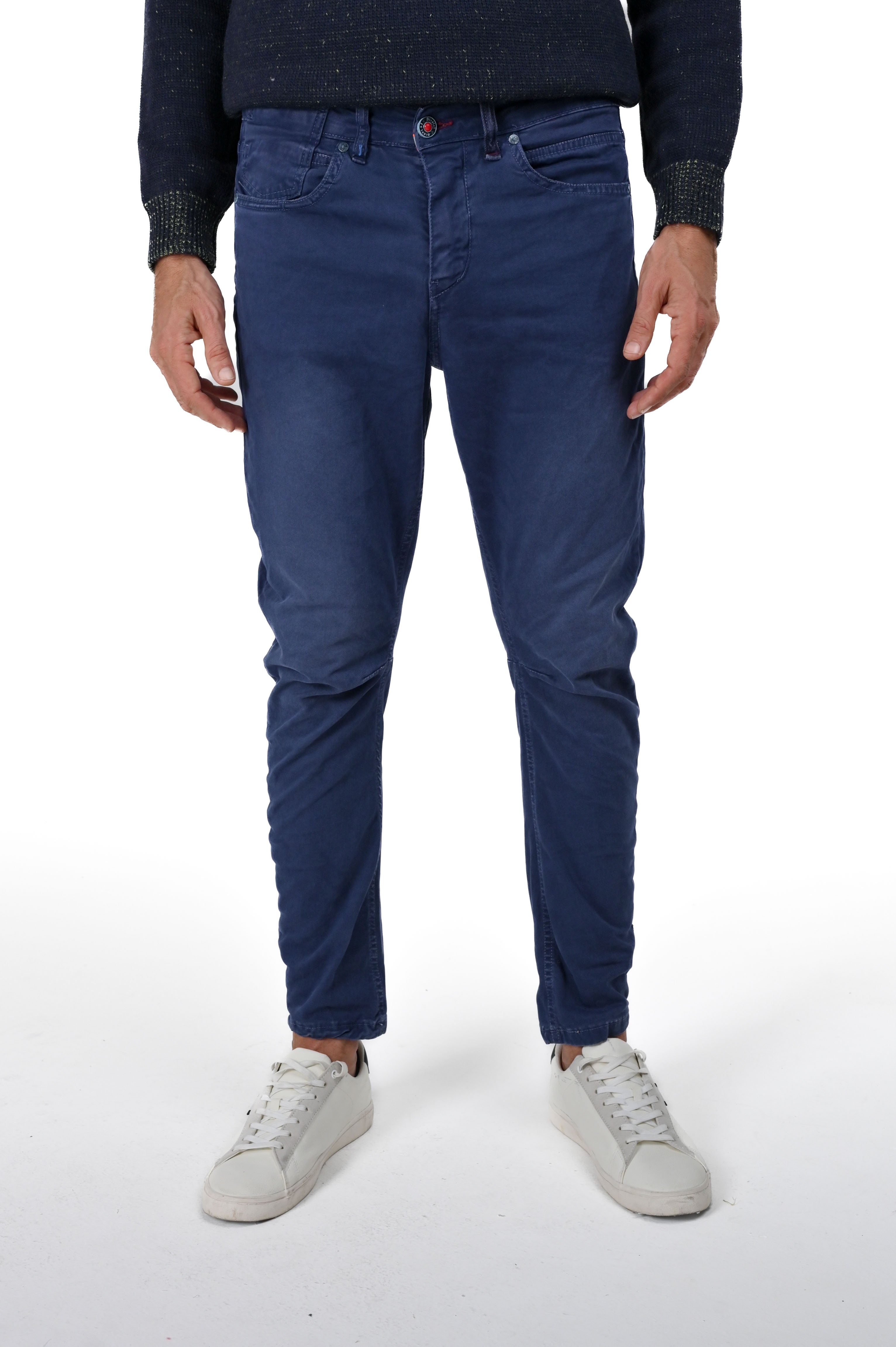 Pantaloni in cotone tapered Kron blu FW24/25