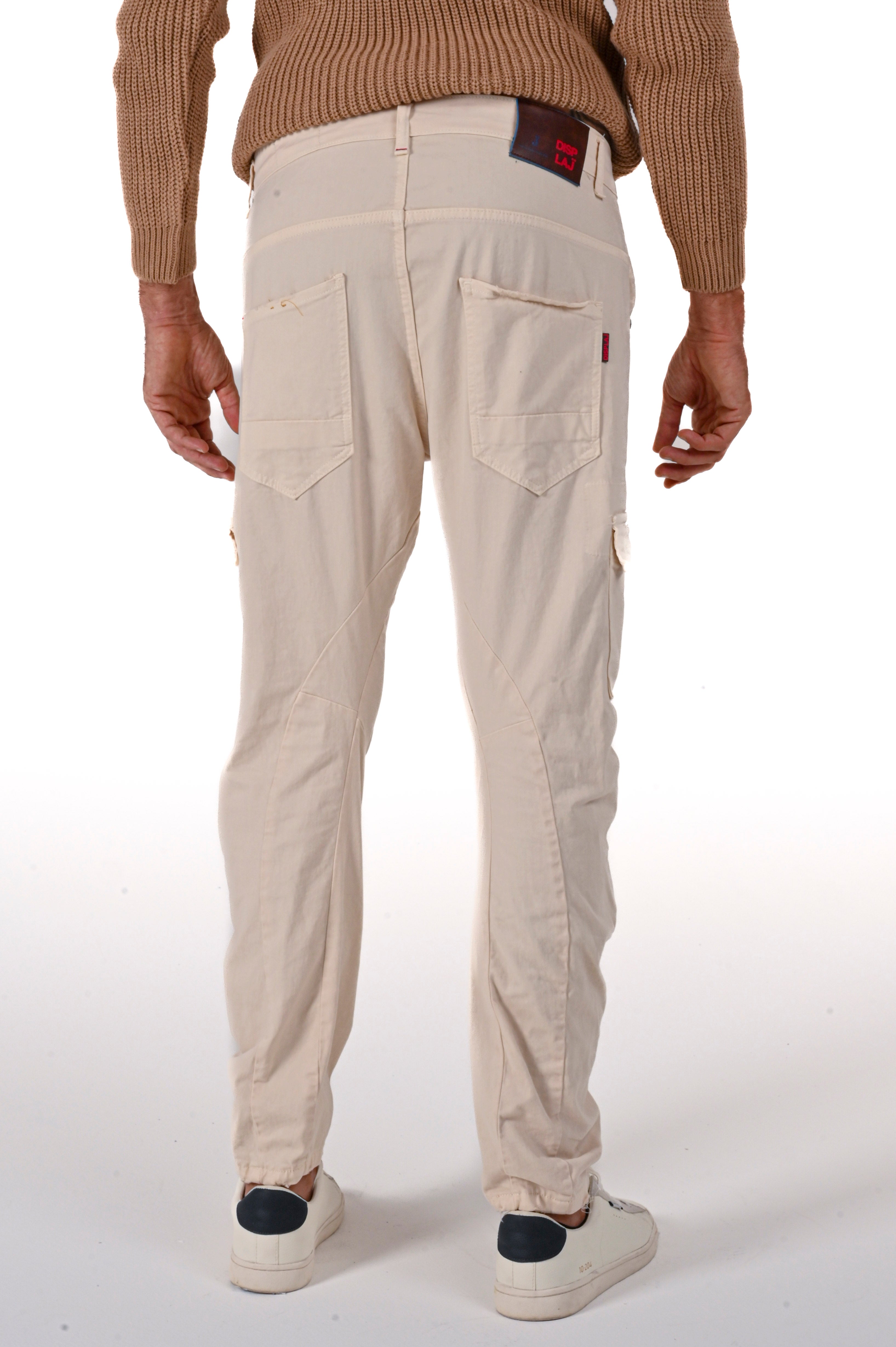 Pantaloni in cotone tapered New Evolution panna FW24/25