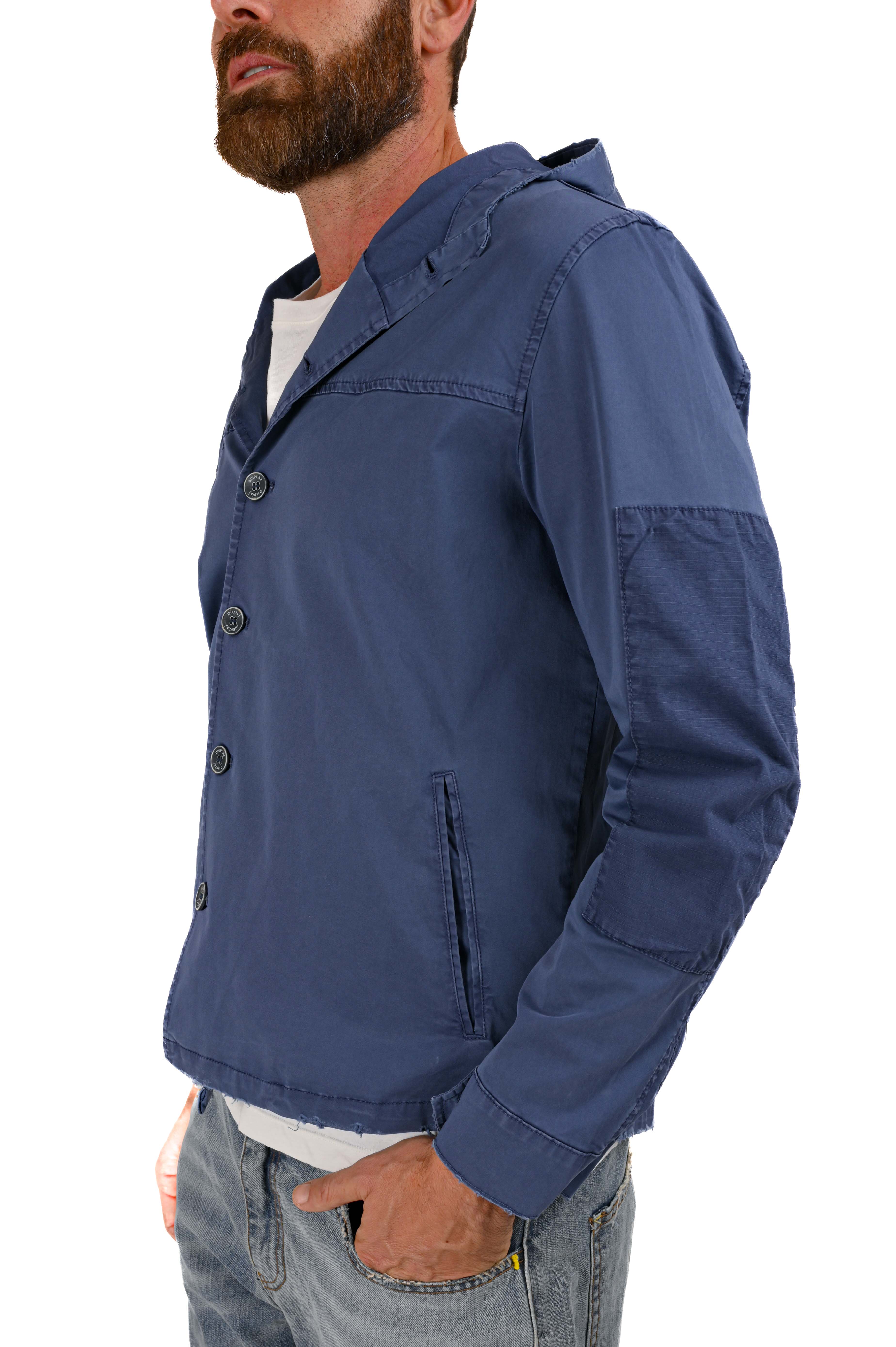 Giacca regular Hood Raso blu SS22