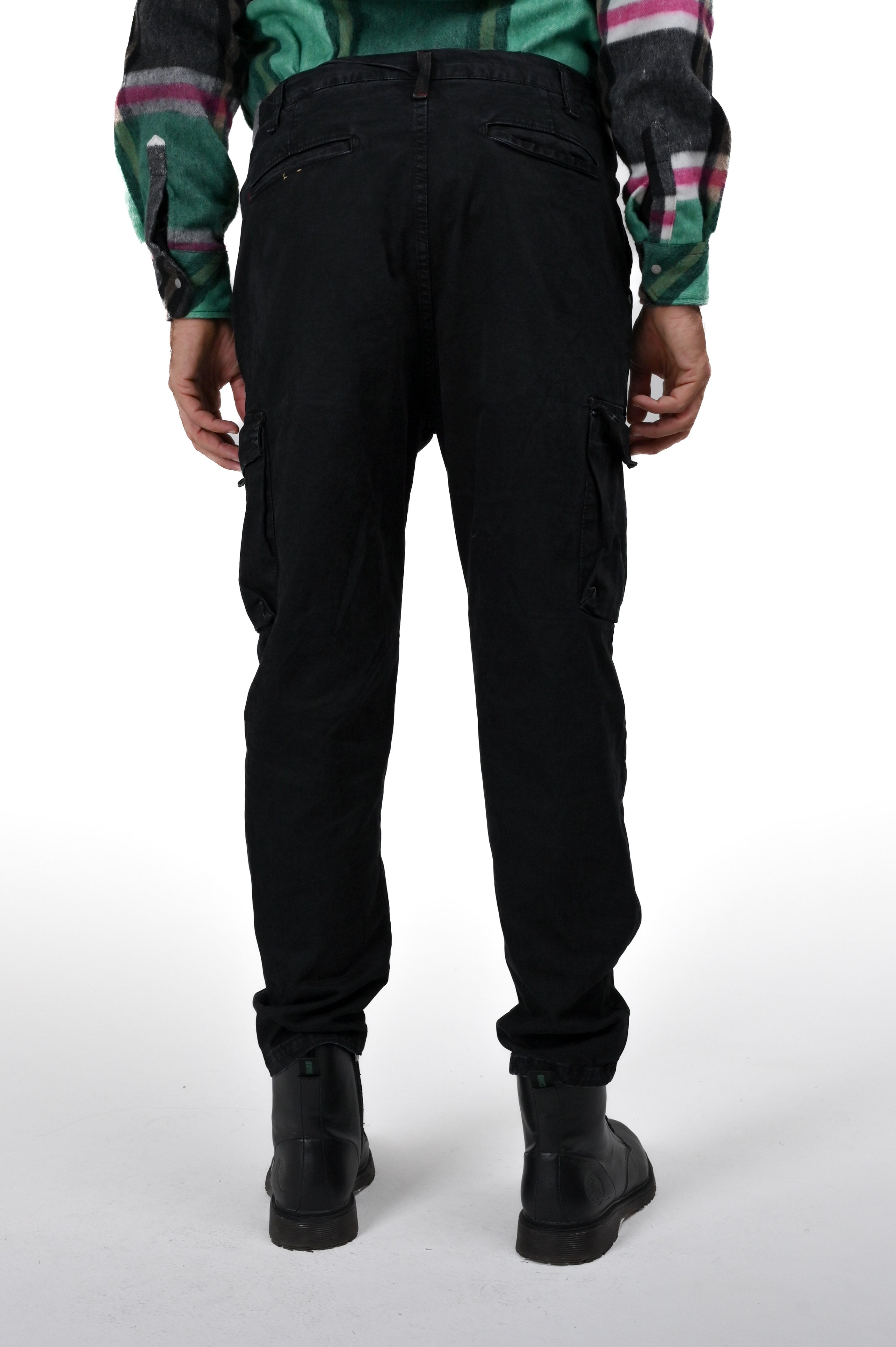 Regular Screen Raso Black Cotton Trousers FW24/25