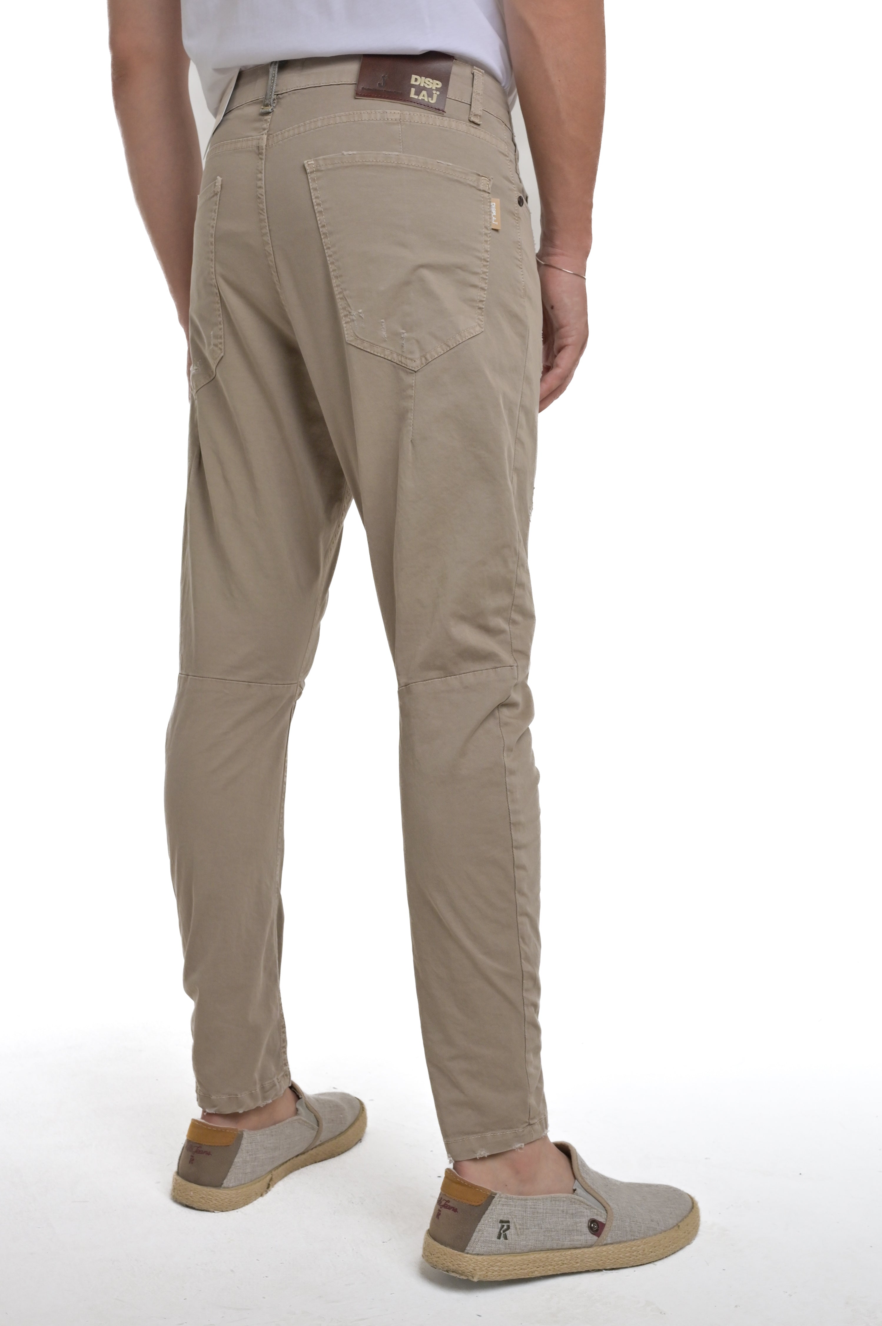 Pantaloni in cotone tapered Kron Rotture CT103 beige SS25