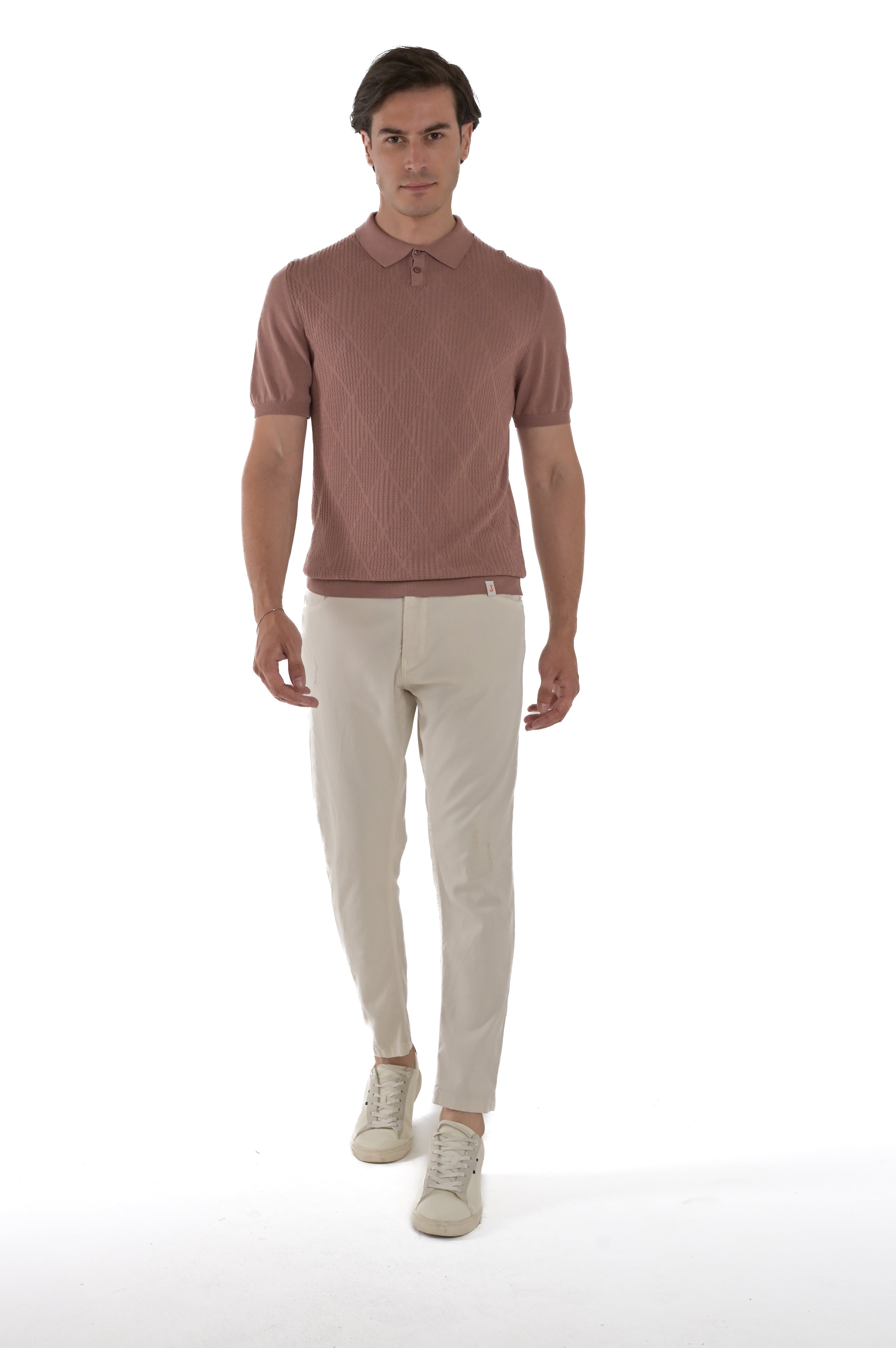 Pantaloni in cotone slim Life Rotture CT 107 panna SS25