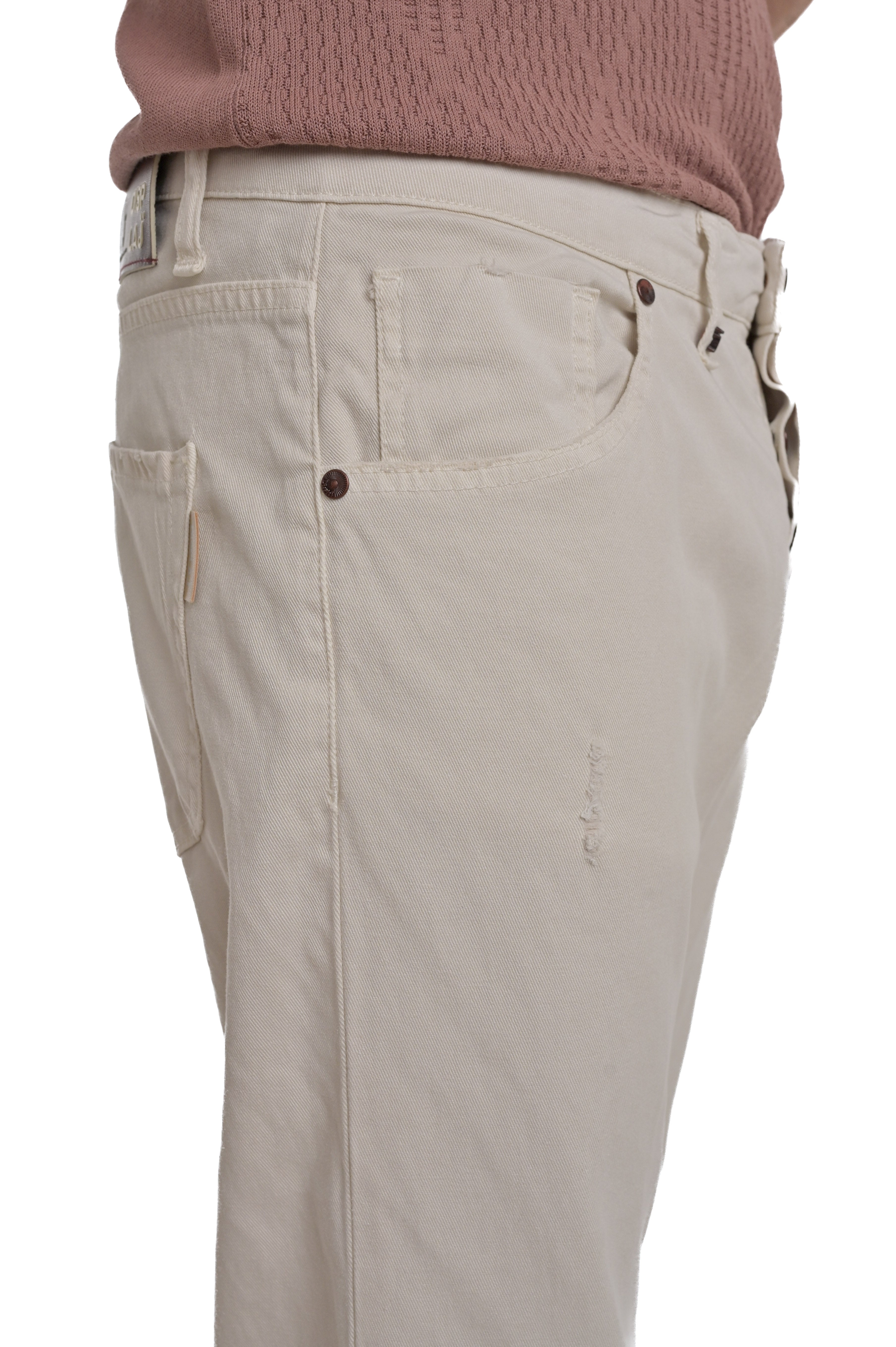 Pantaloni in cotone slim Life Rotture CT 107 panna SS25