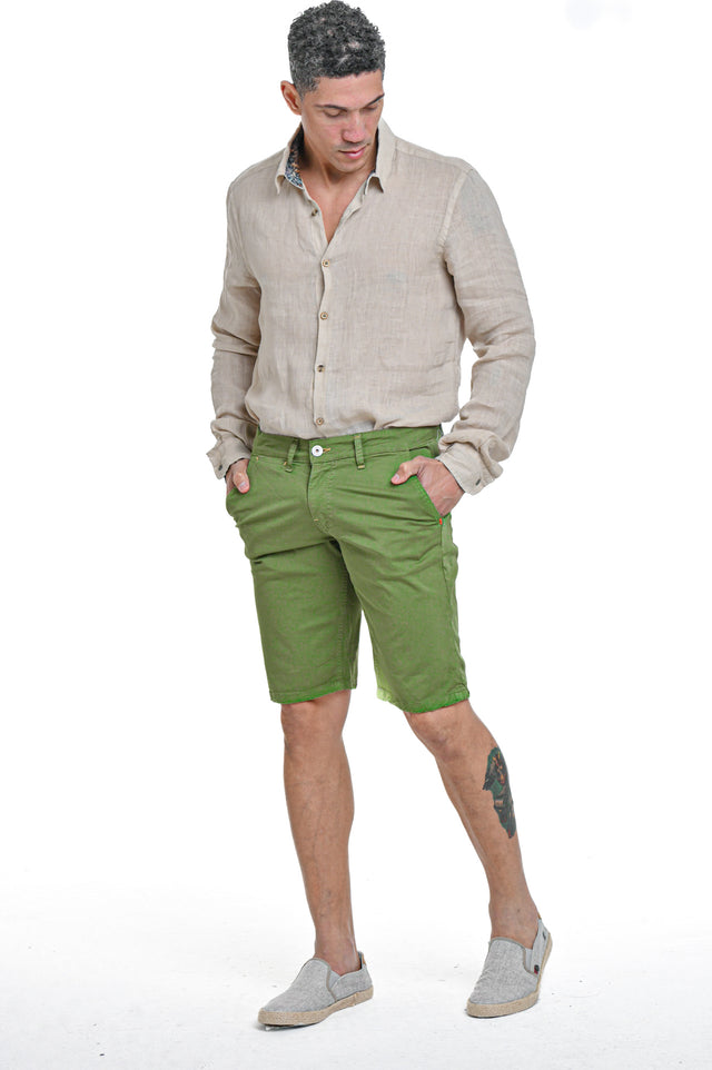 Bermuda in cotone slim Martin Verde Pera SS24