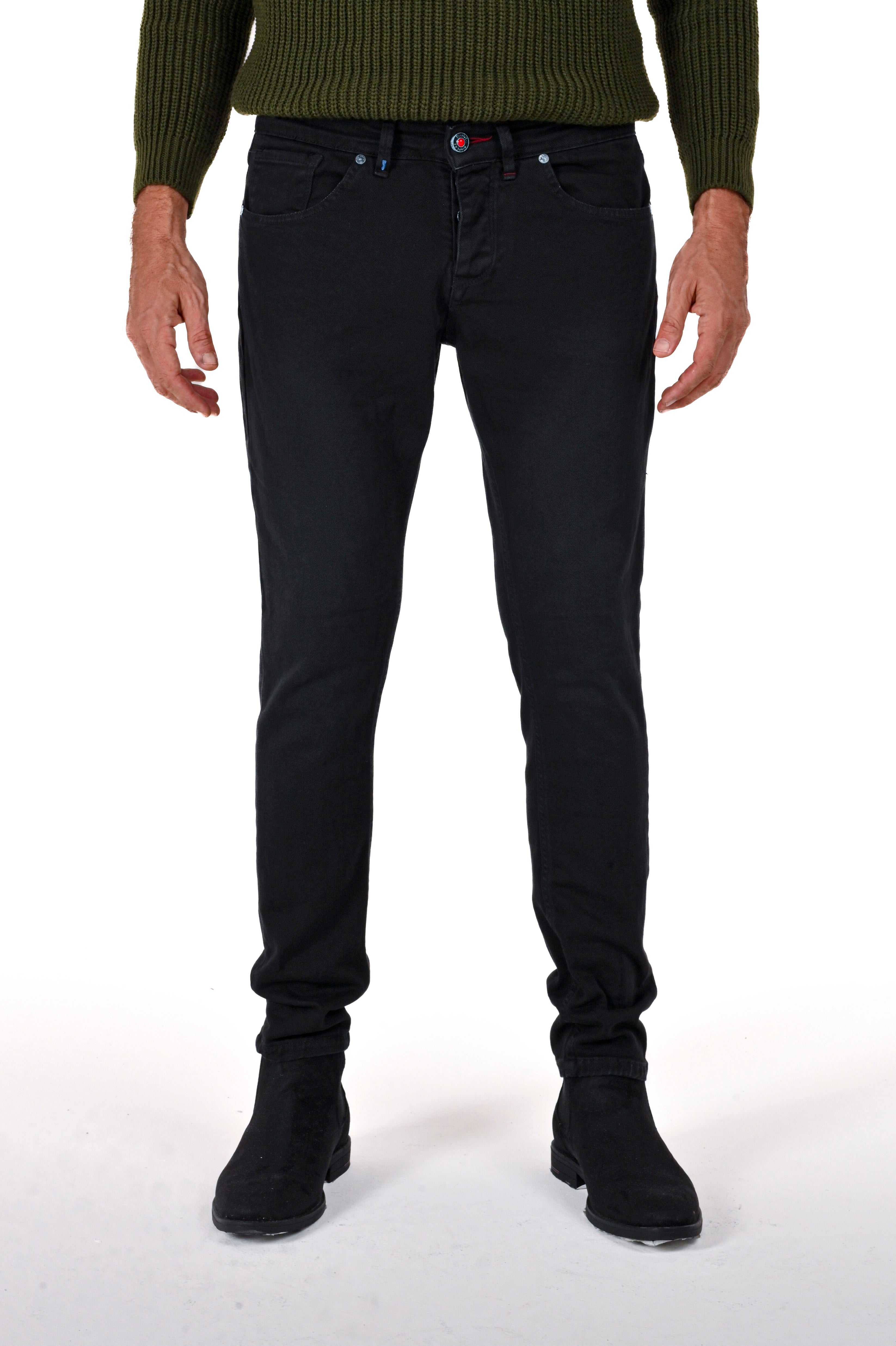 Pantaloni in cotone slim New London Bull nero FW24/25