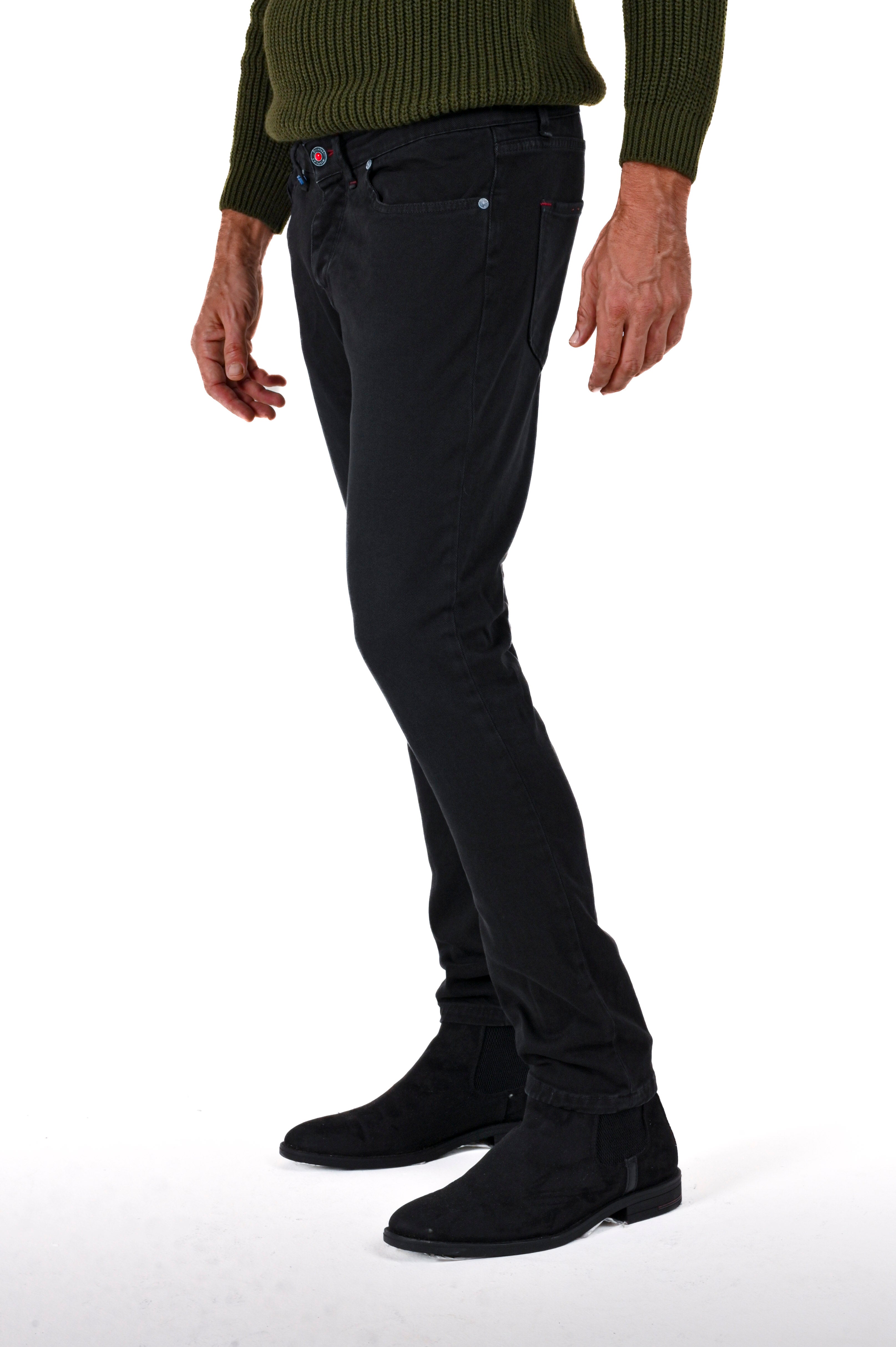 Pantaloni in cotone slim New London Bull nero FW24/25