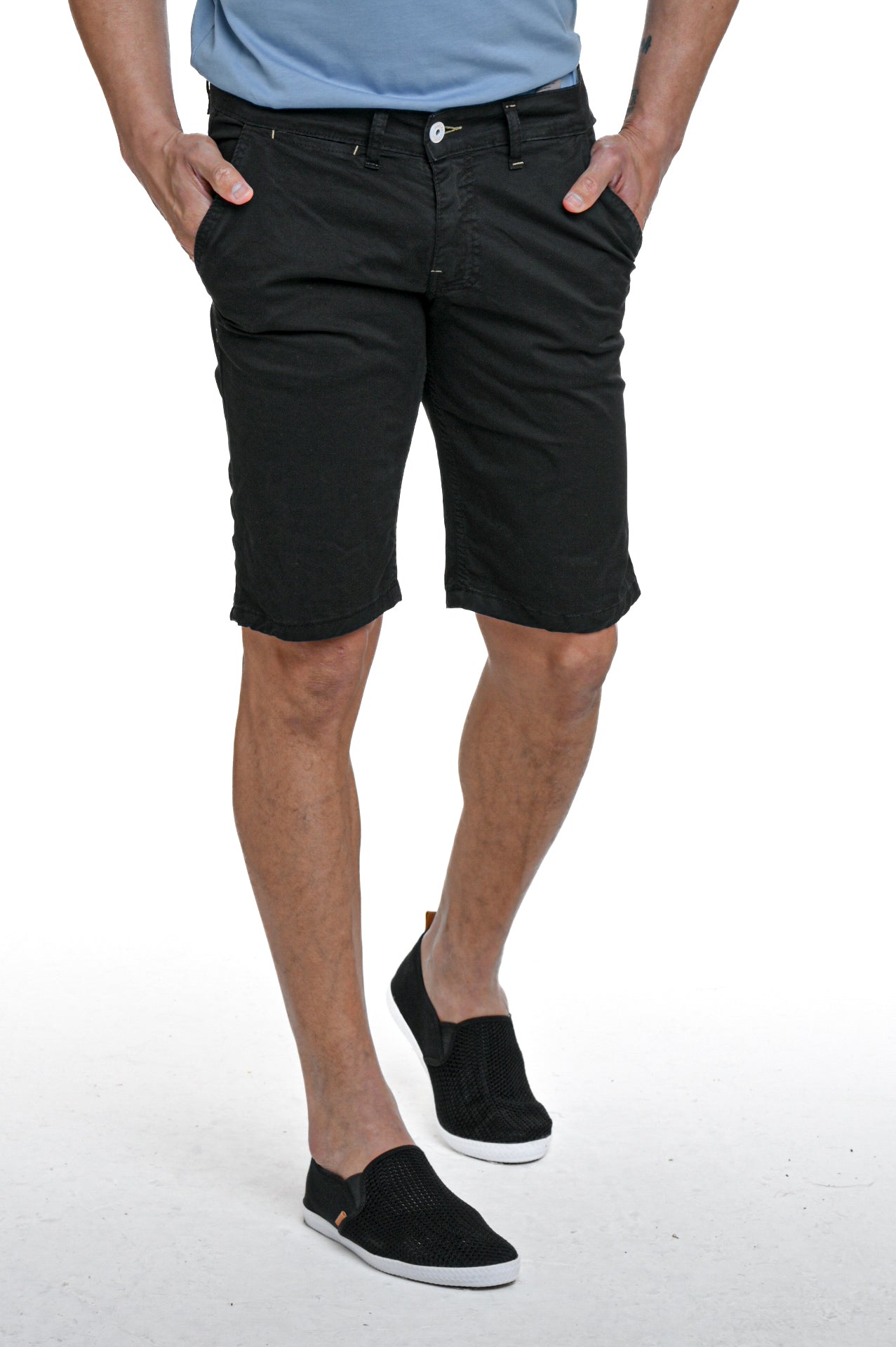 Bermuda in cotone slim Martin Nero SS24