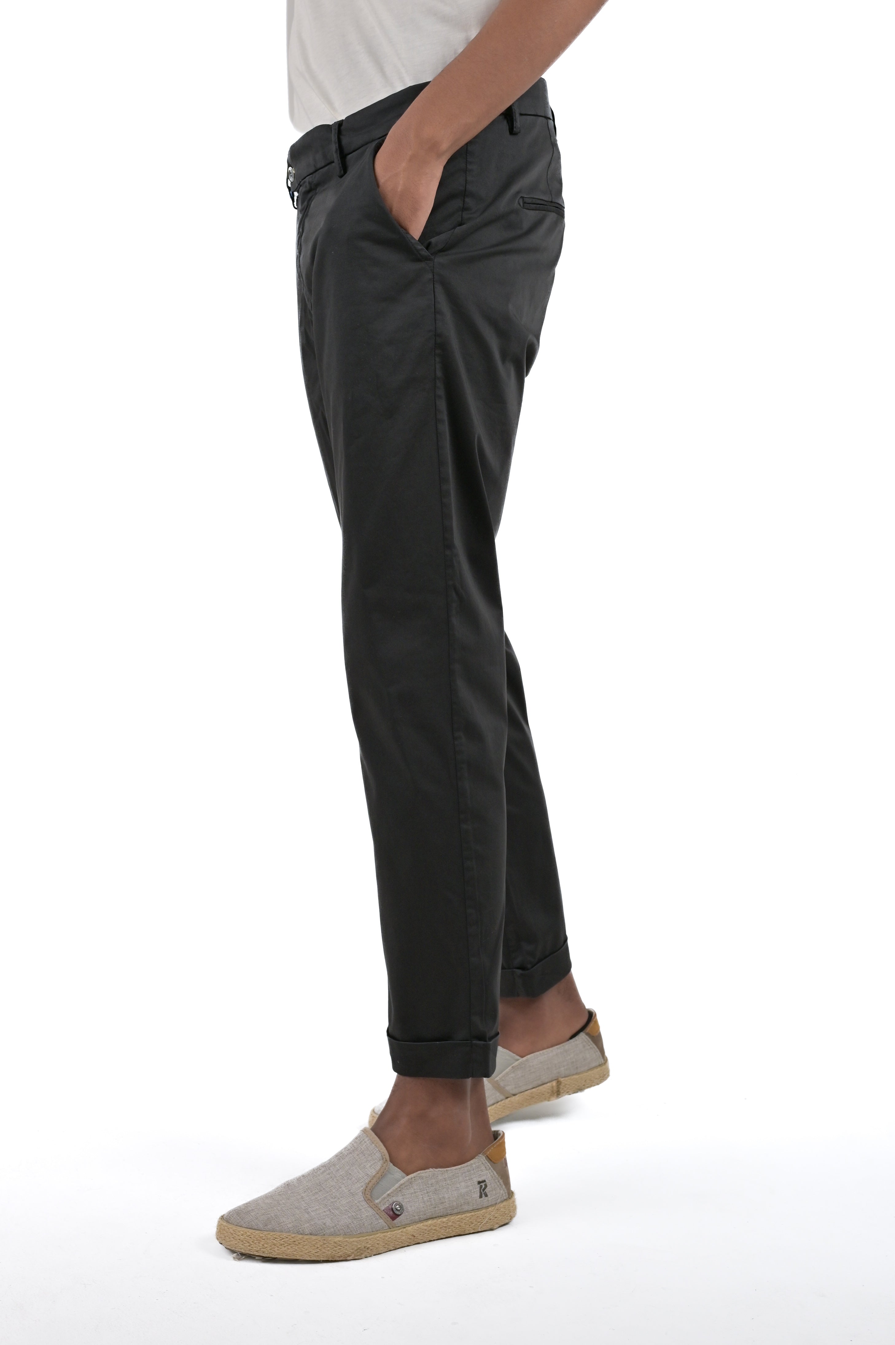 Pantaloni classici slim Racket Maribor nero SS24