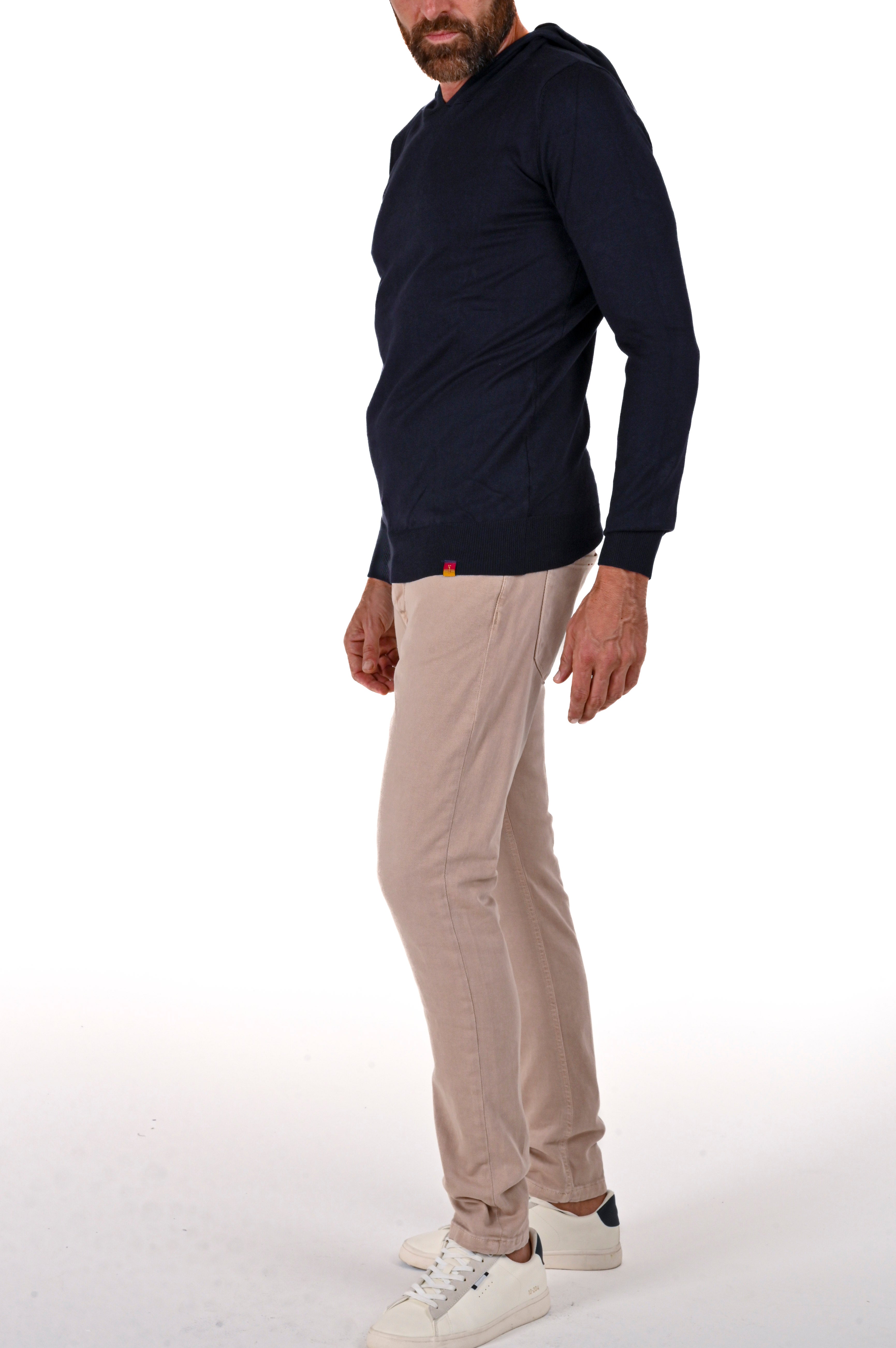 Pantaloni in cotone slim New London Bull beige FW24/25