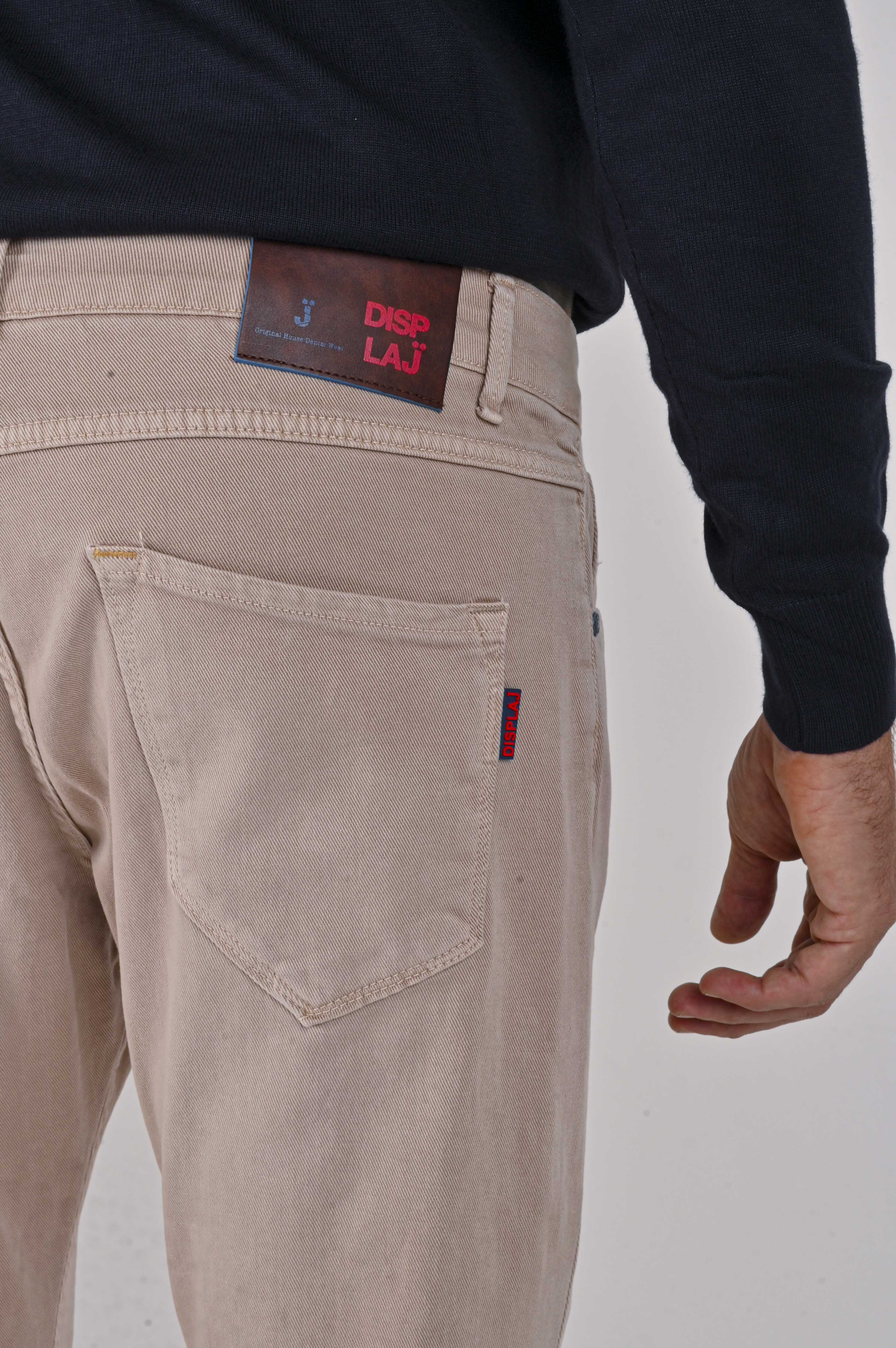 Pantaloni in cotone slim New London Bull beige FW24/25