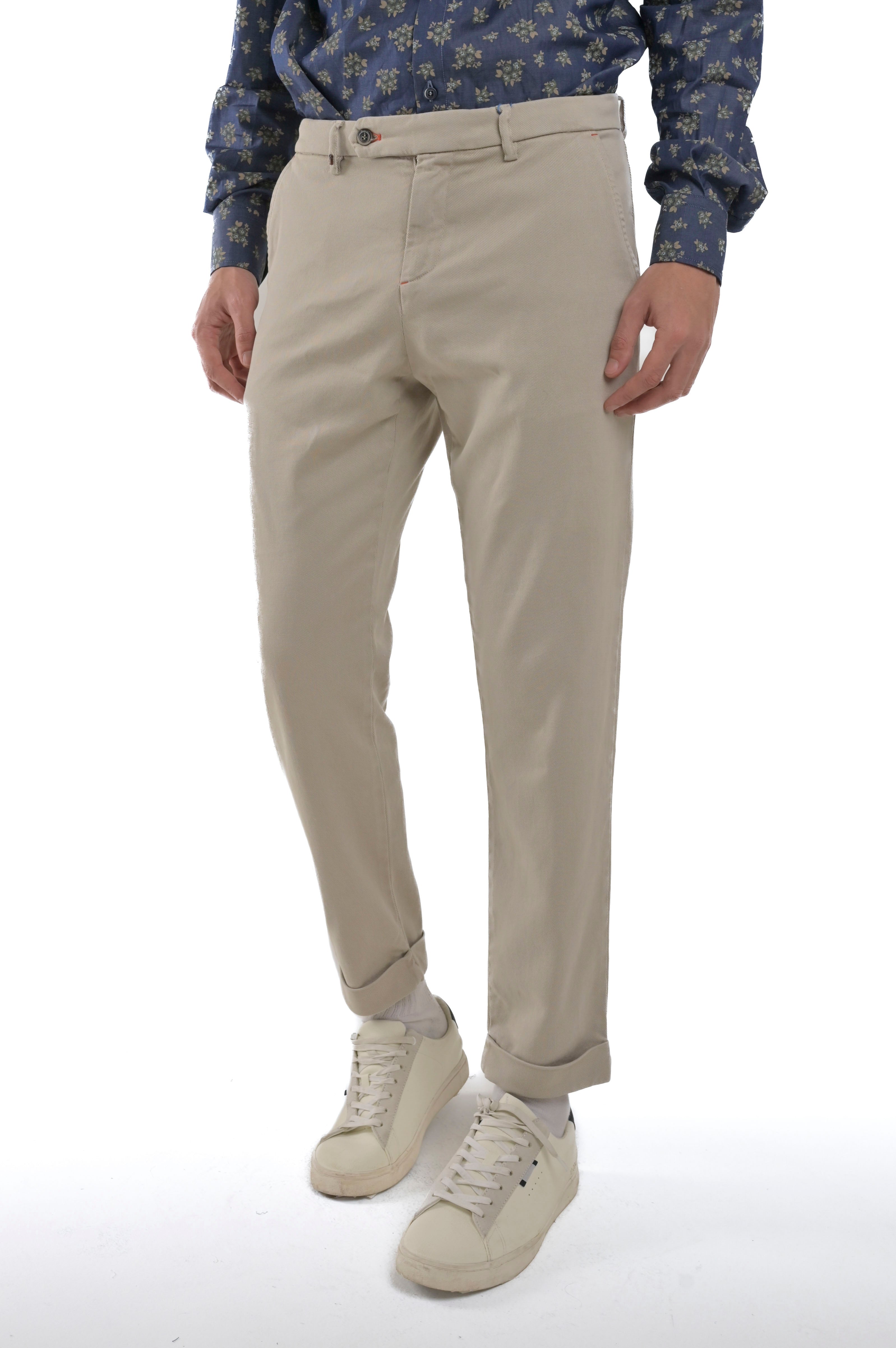 Pantaloni classici slim Racket Bull beige FW24/25