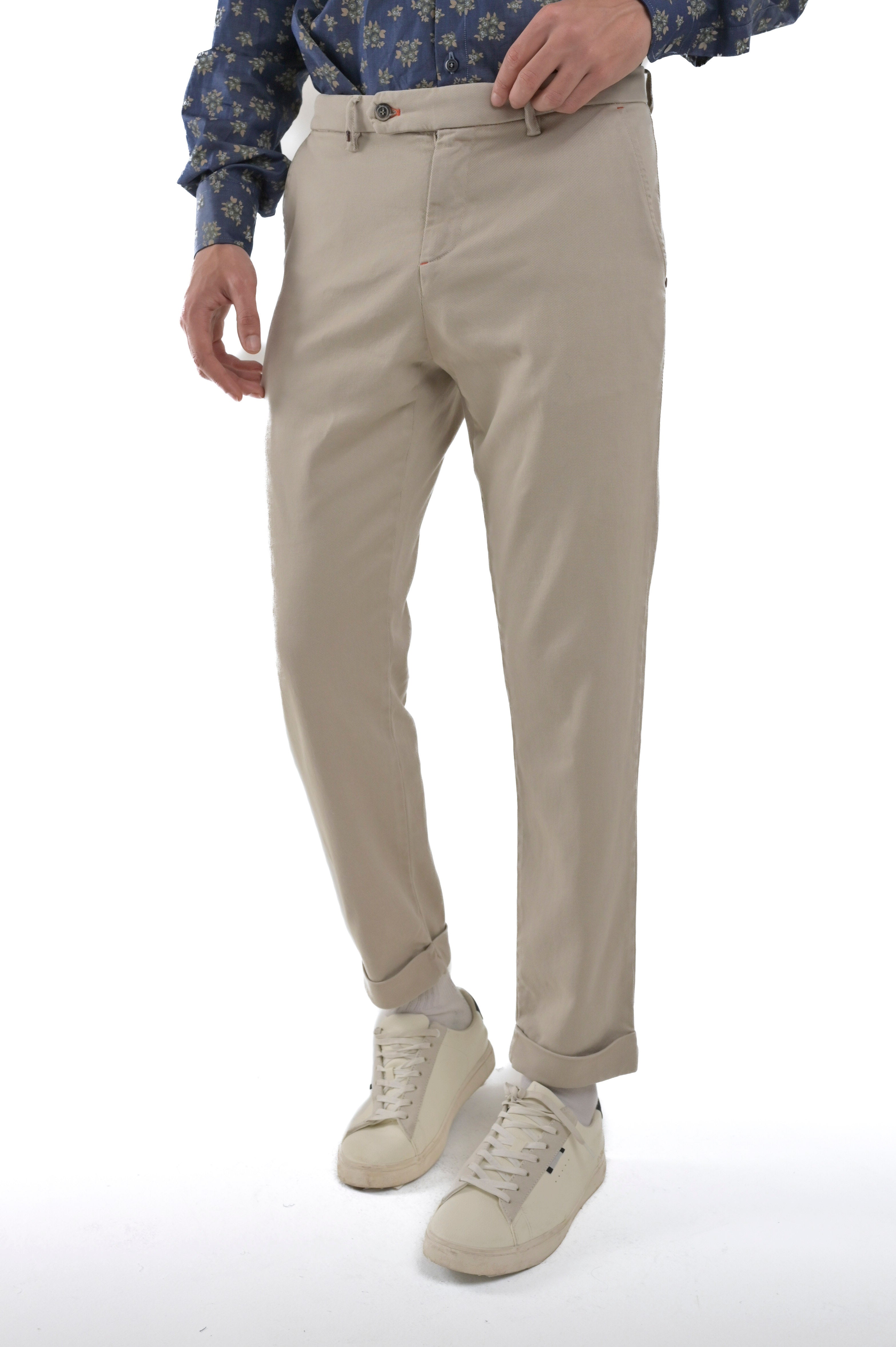 Pantaloni classici slim Racket Bull beige FW24/25