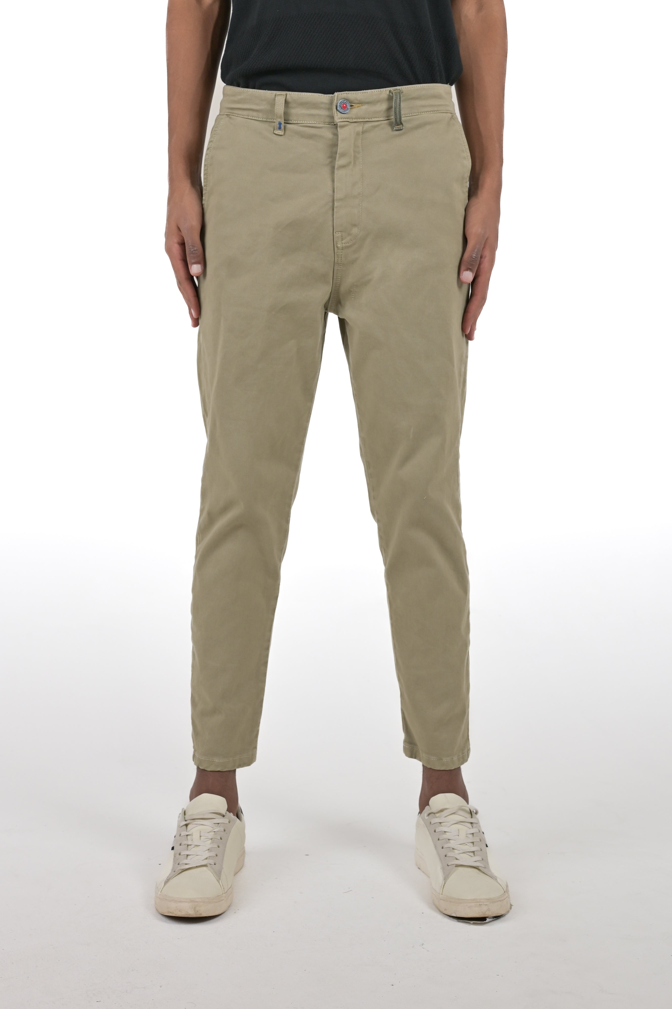 Pantaloni in cotone slim Groove Libeccio verde SS24