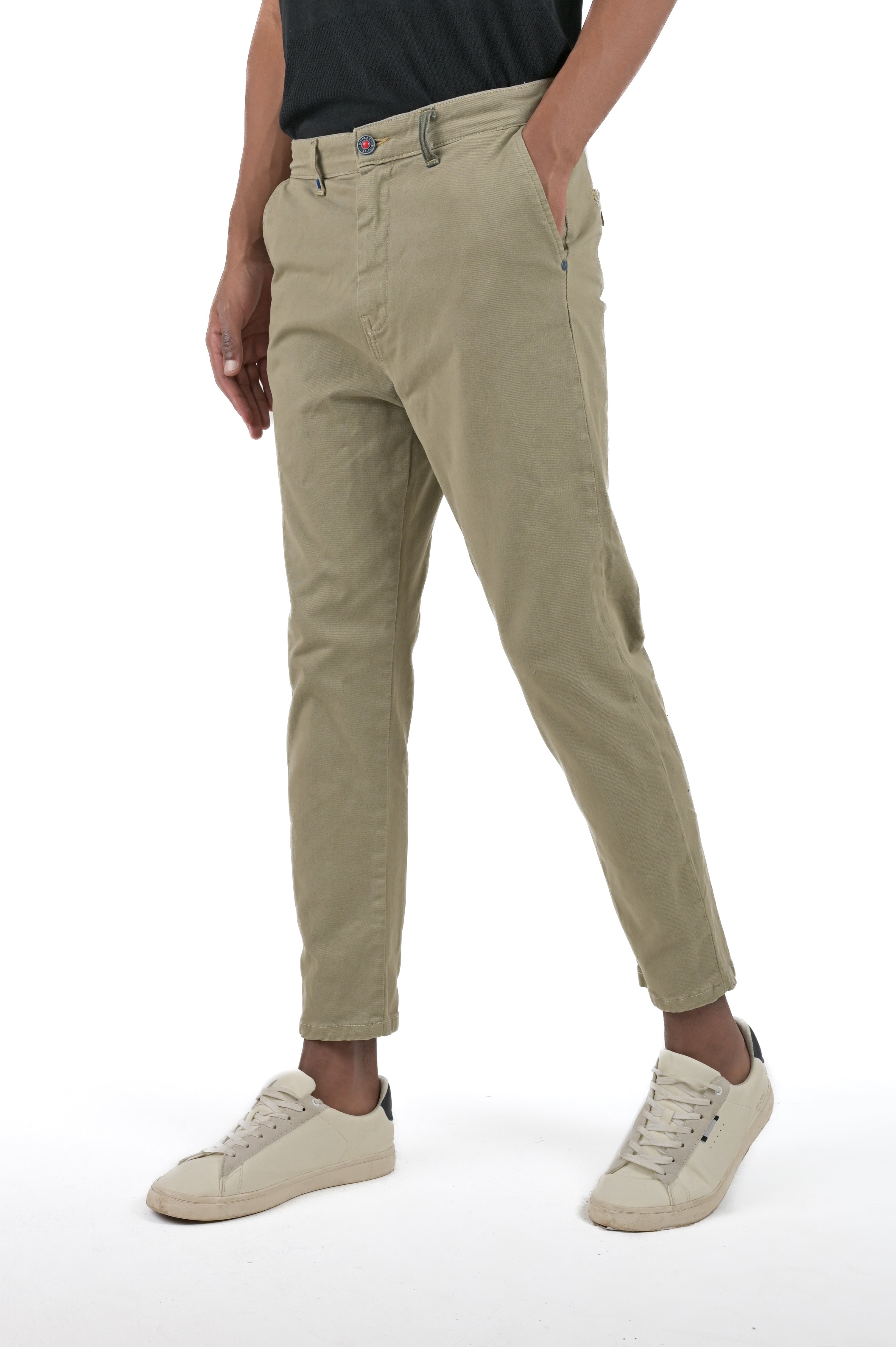 Pantaloni in cotone slim Groove Libeccio verde SS24