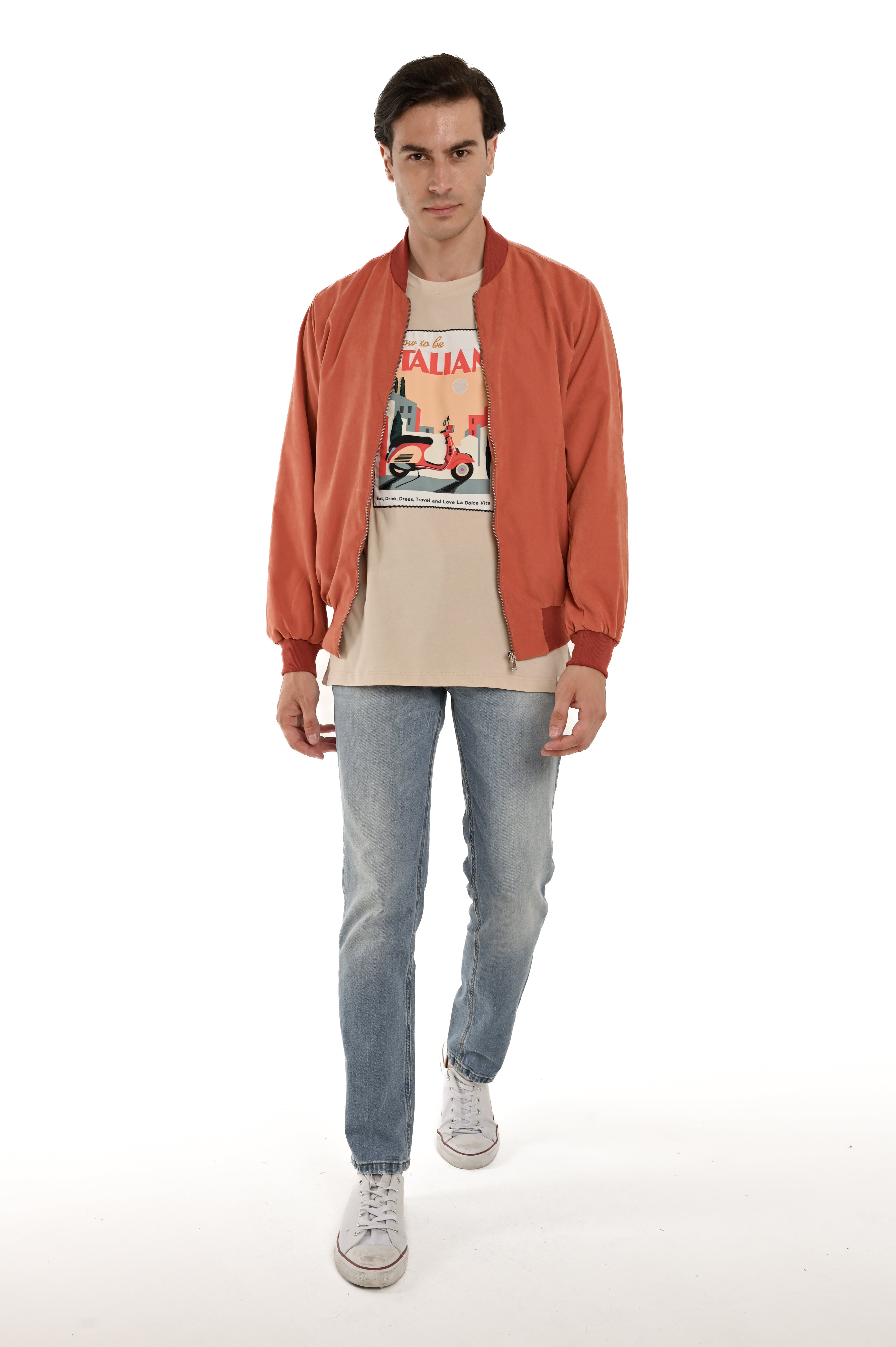 Giacca regular Bomber arancio SS25