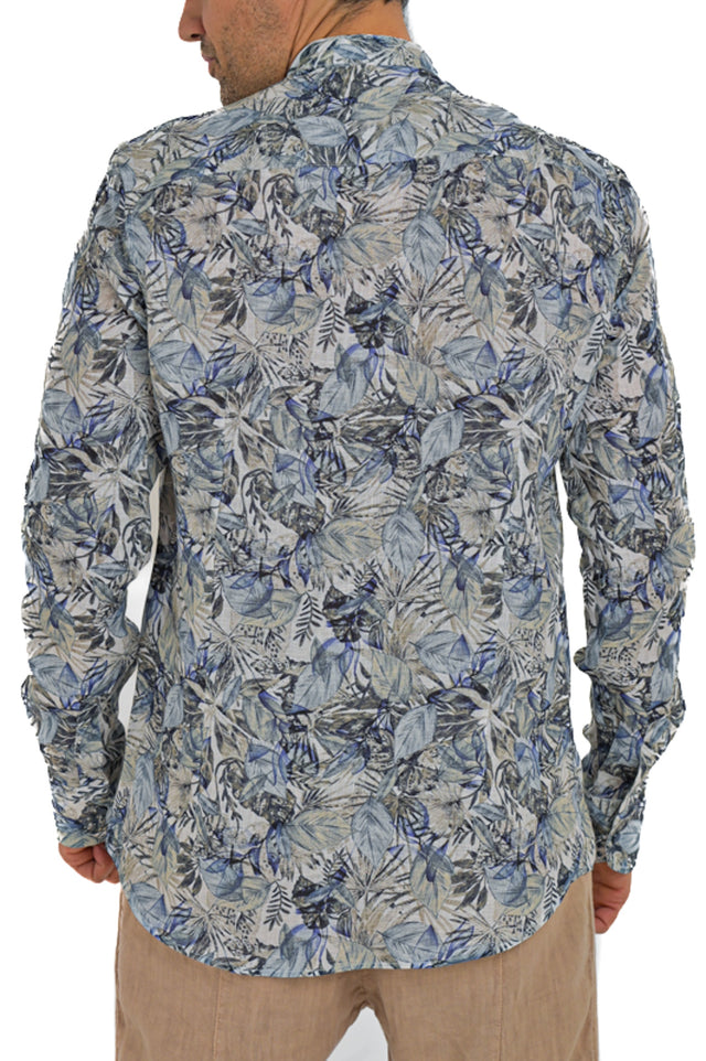 Camicia in lino con collo coreano regular Tom Lino ST 4 SS23