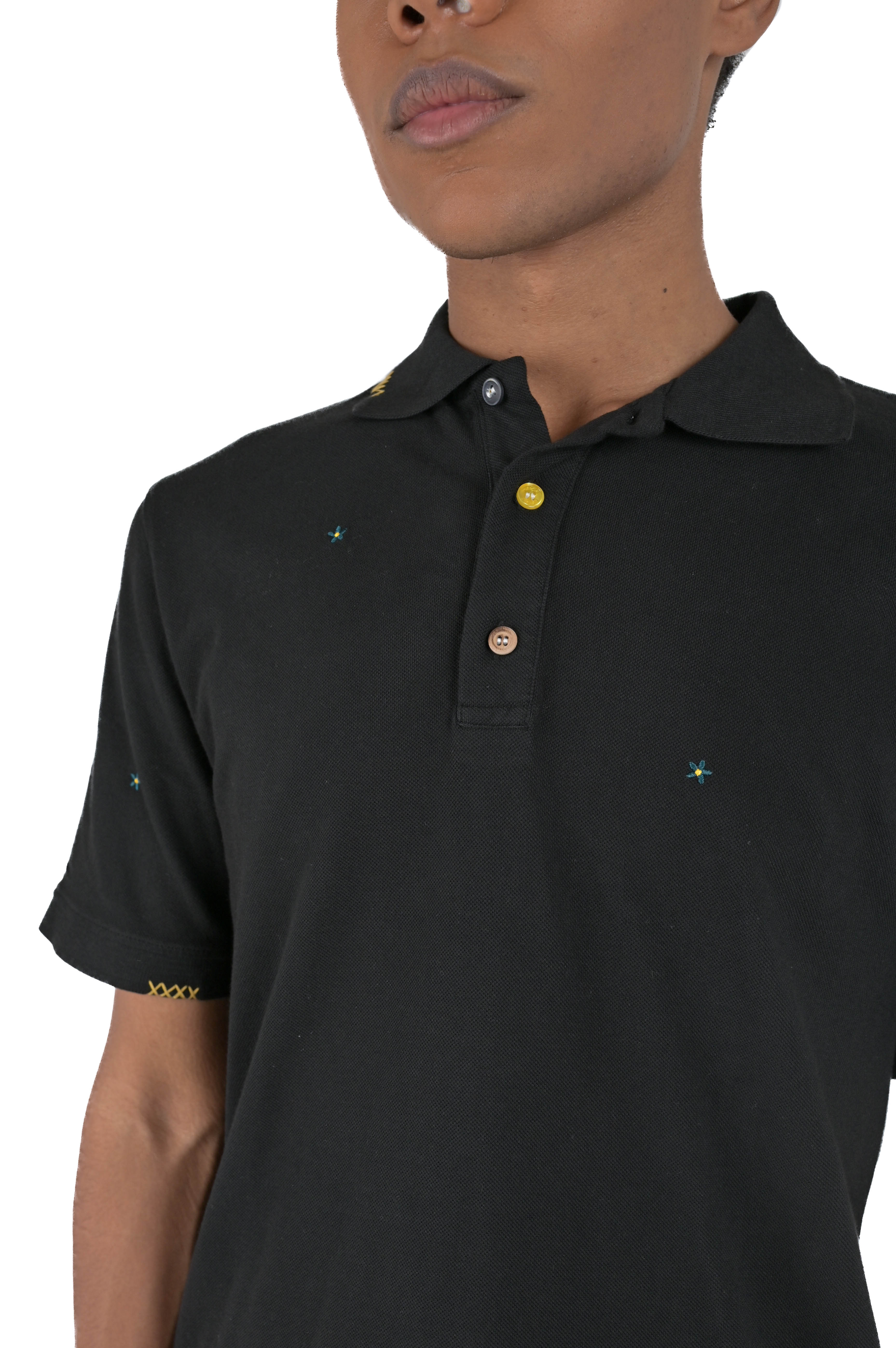 SS24 black Superstone regular polo shirt