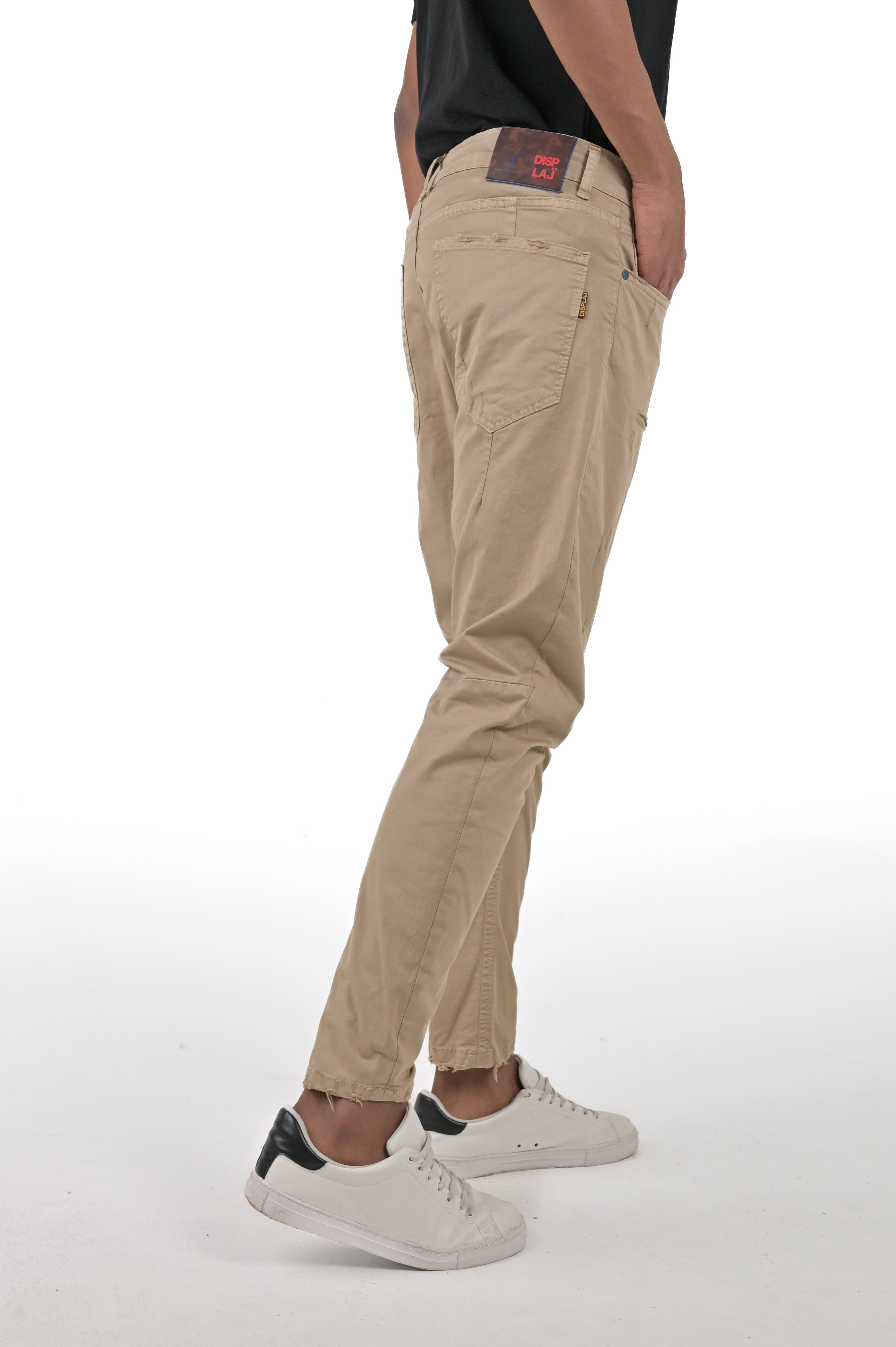 Kron AM3 beige tapered cotton trousers SS24