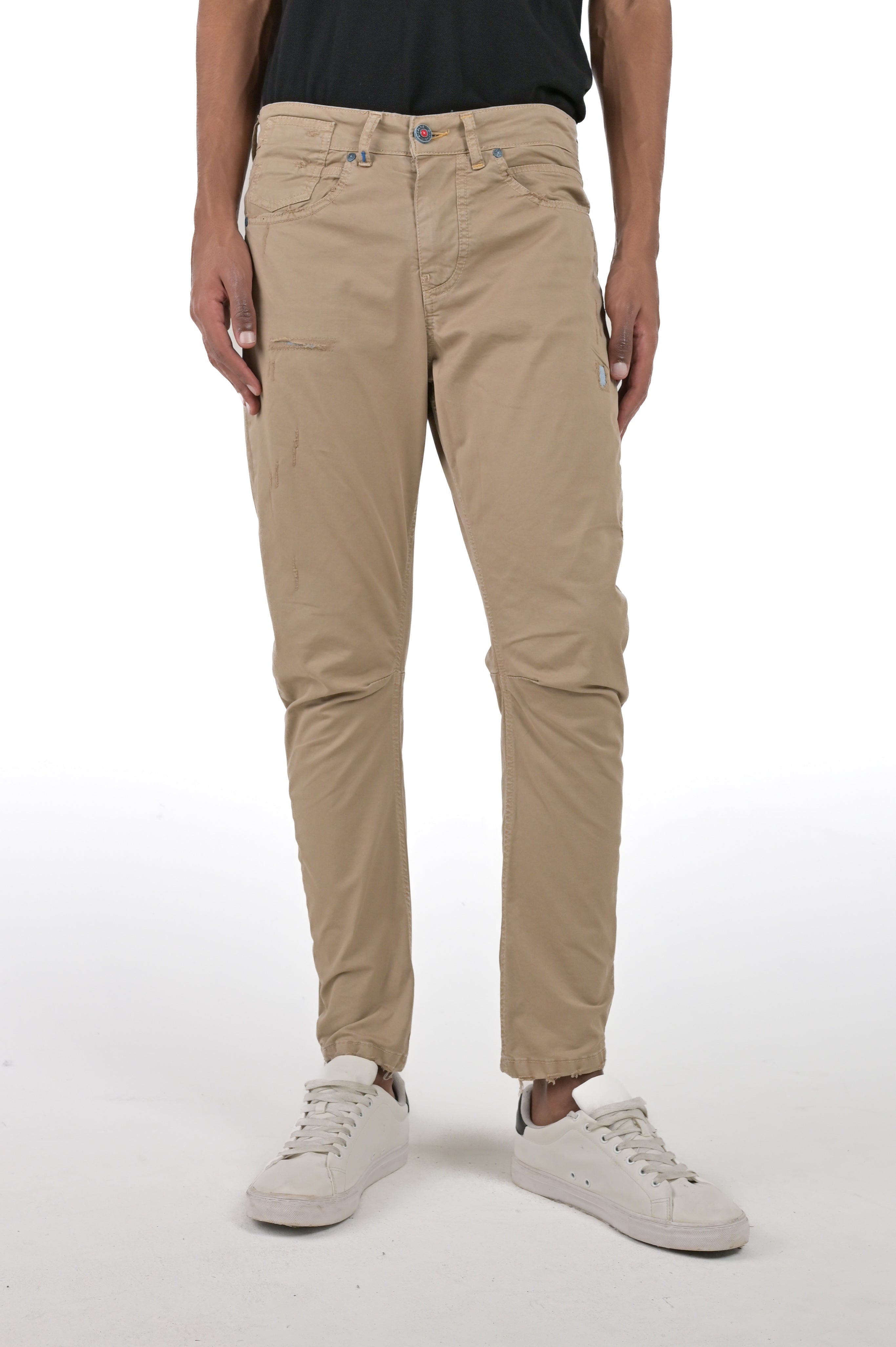 Pantaloni in cotone tapered Kron AM3 beige SS24