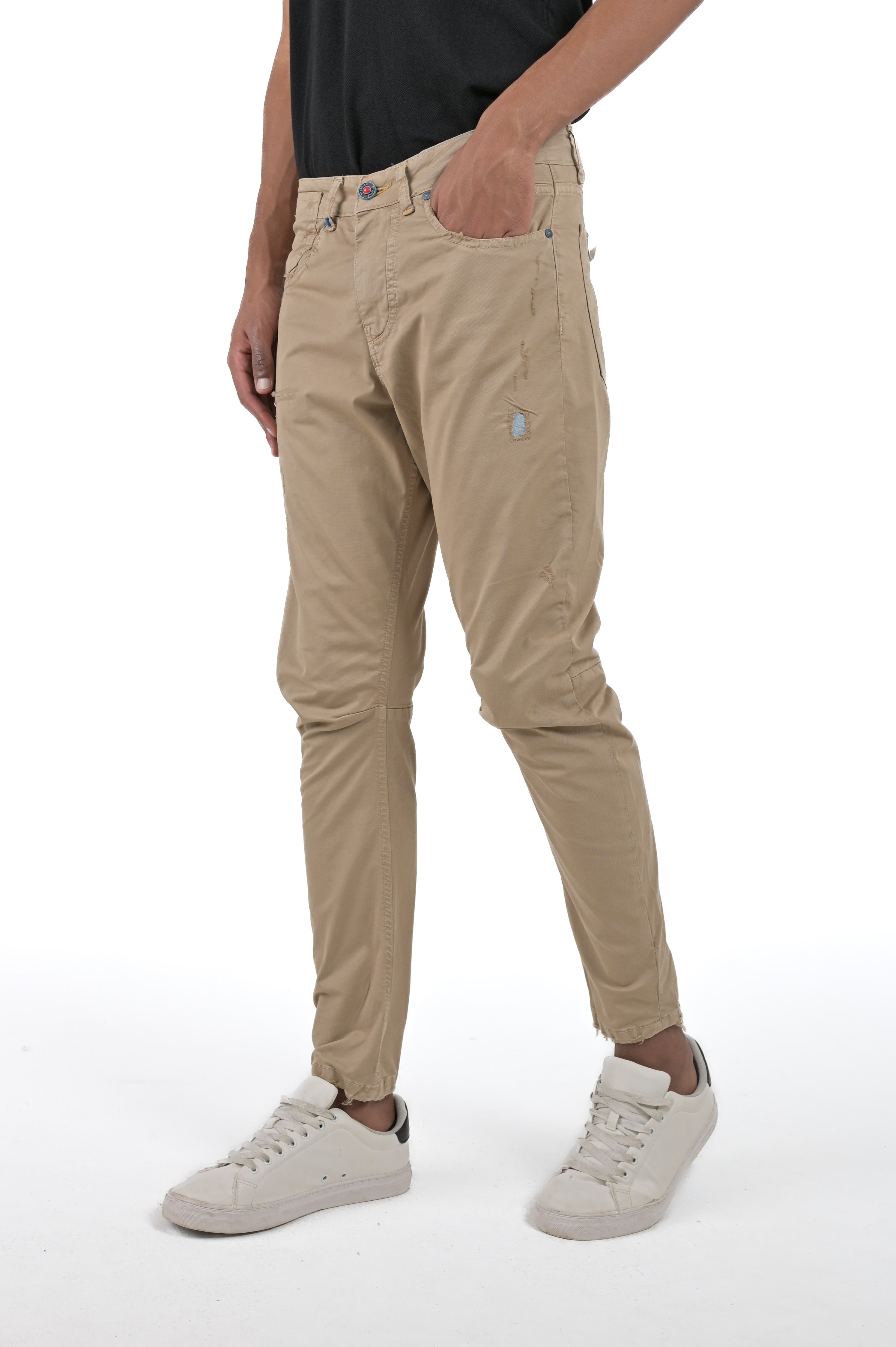 Kron AM3 beige tapered cotton trousers SS24