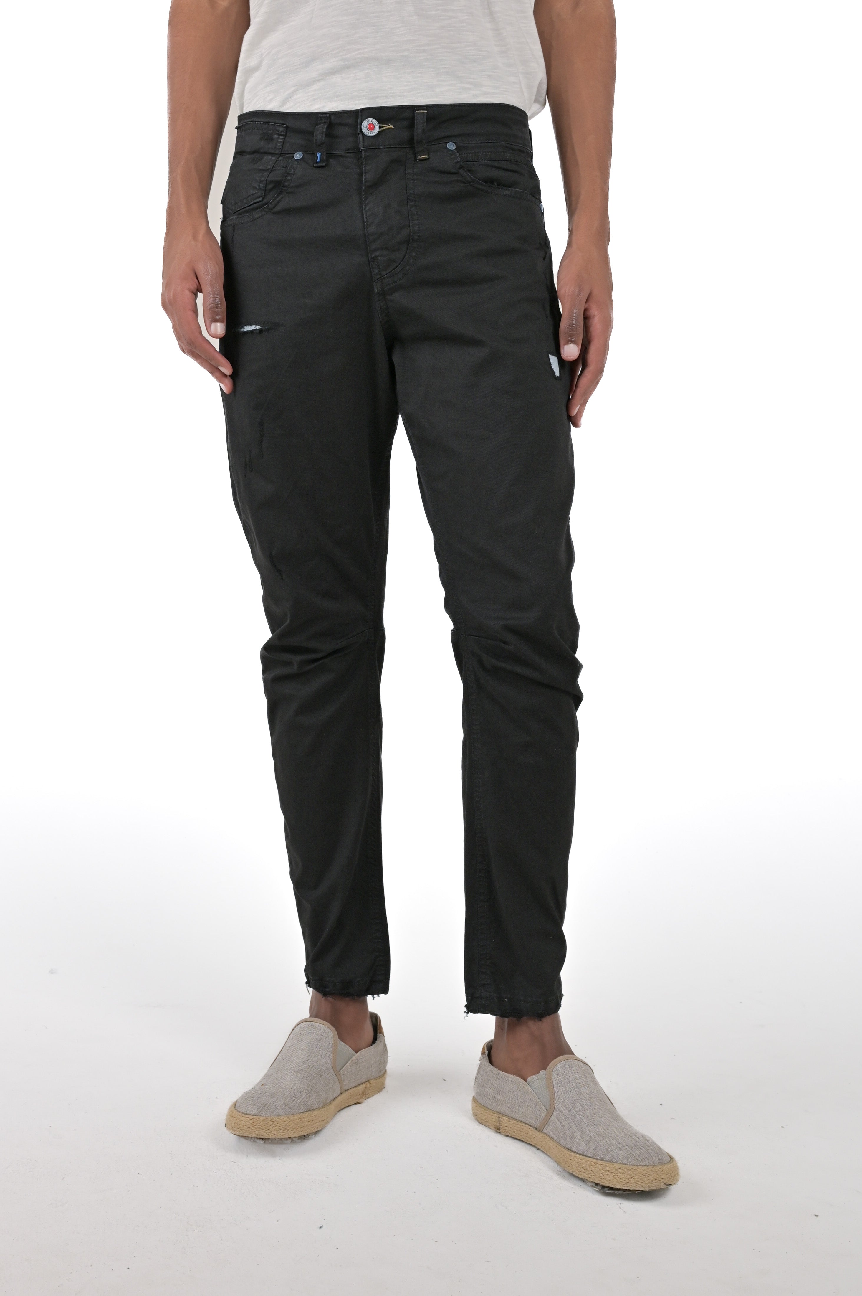 Pantaloni in cotone tapered Kron AM3 nero SS24