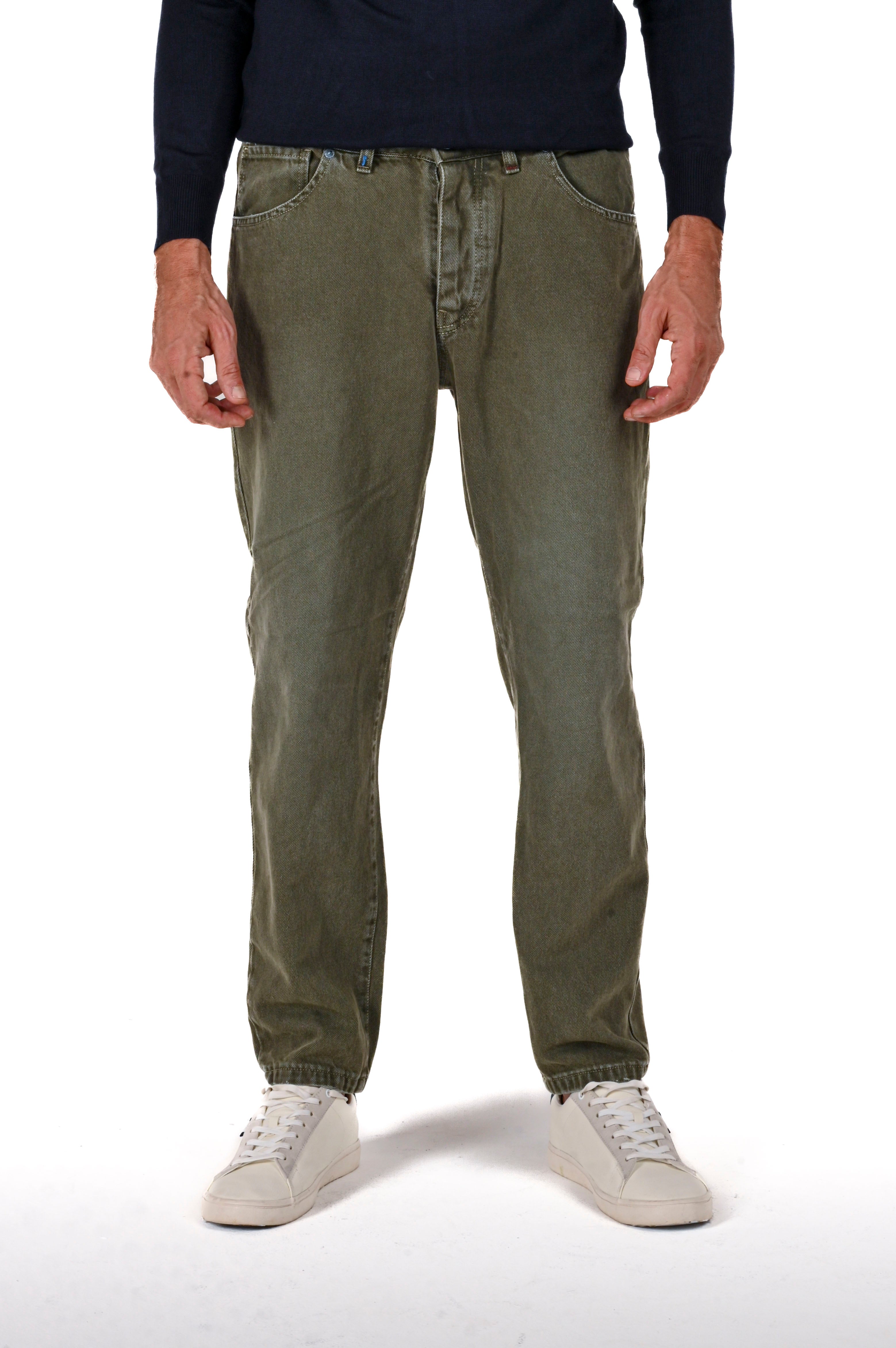 New Wolf Bull Green Regular Cotton Trousers FW24/25