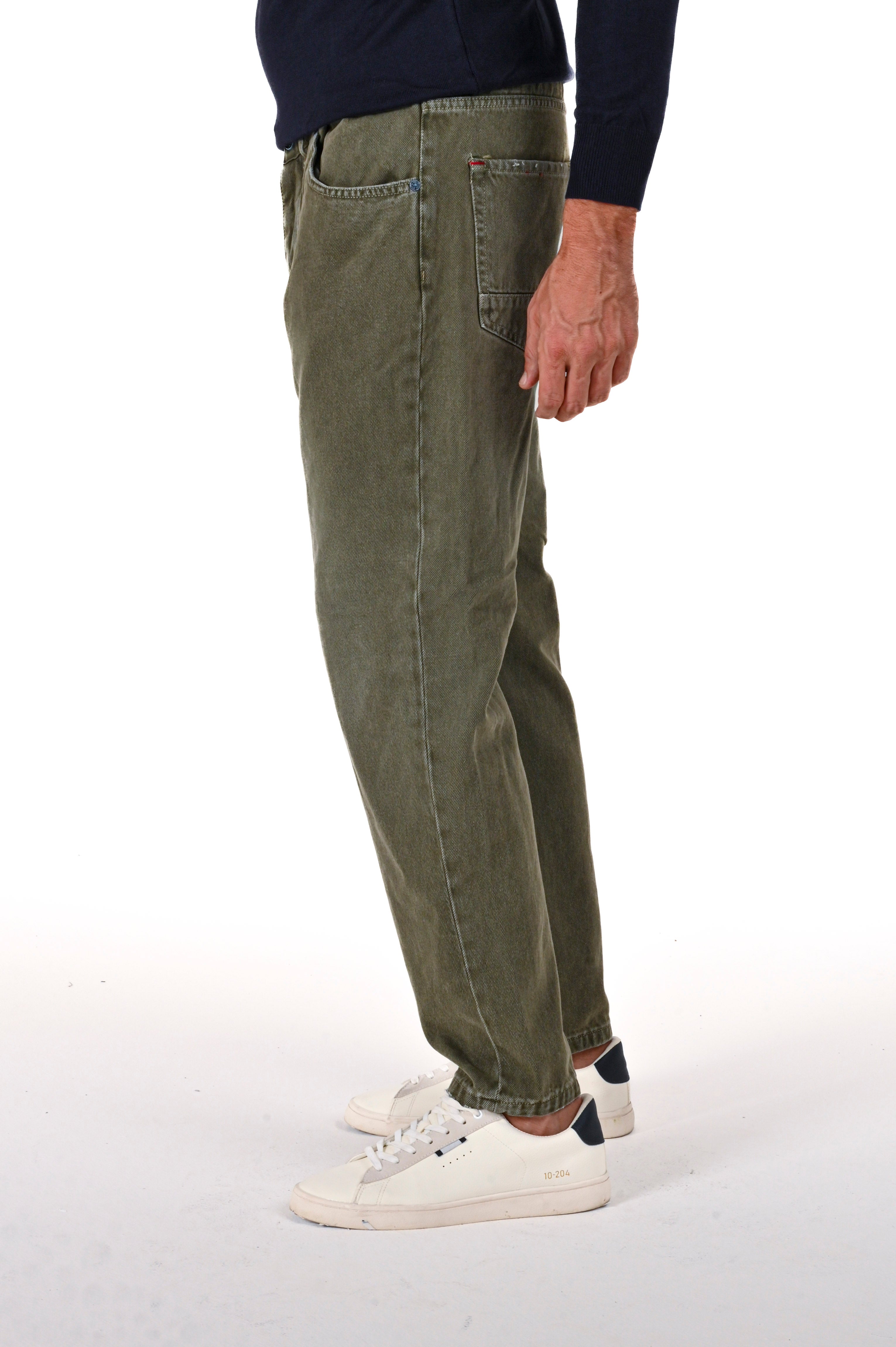 New Wolf Bull Green Regular Cotton Trousers FW24/25