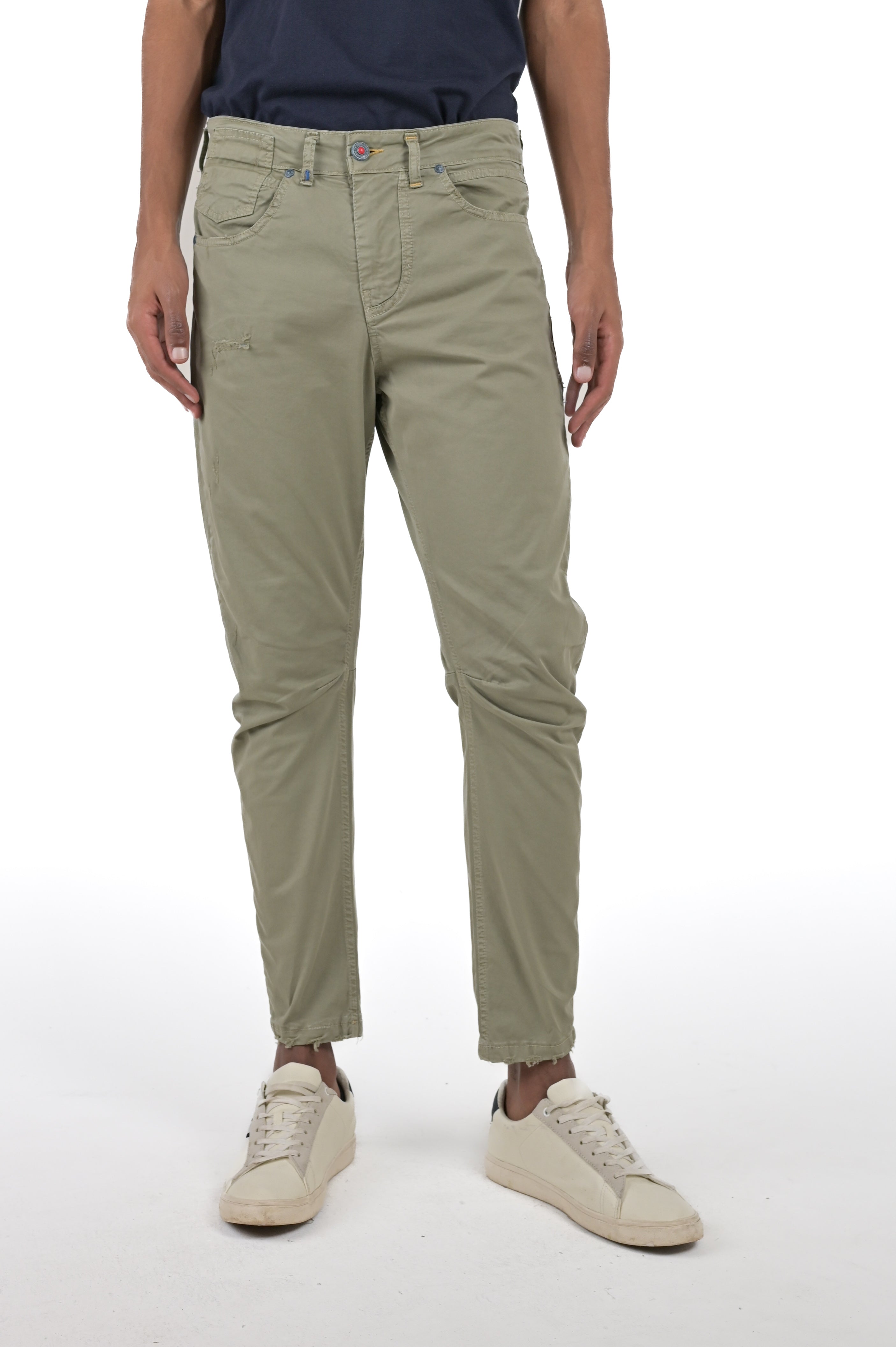 Pantaloni in cotone tapered Kron AM3 verde SS24