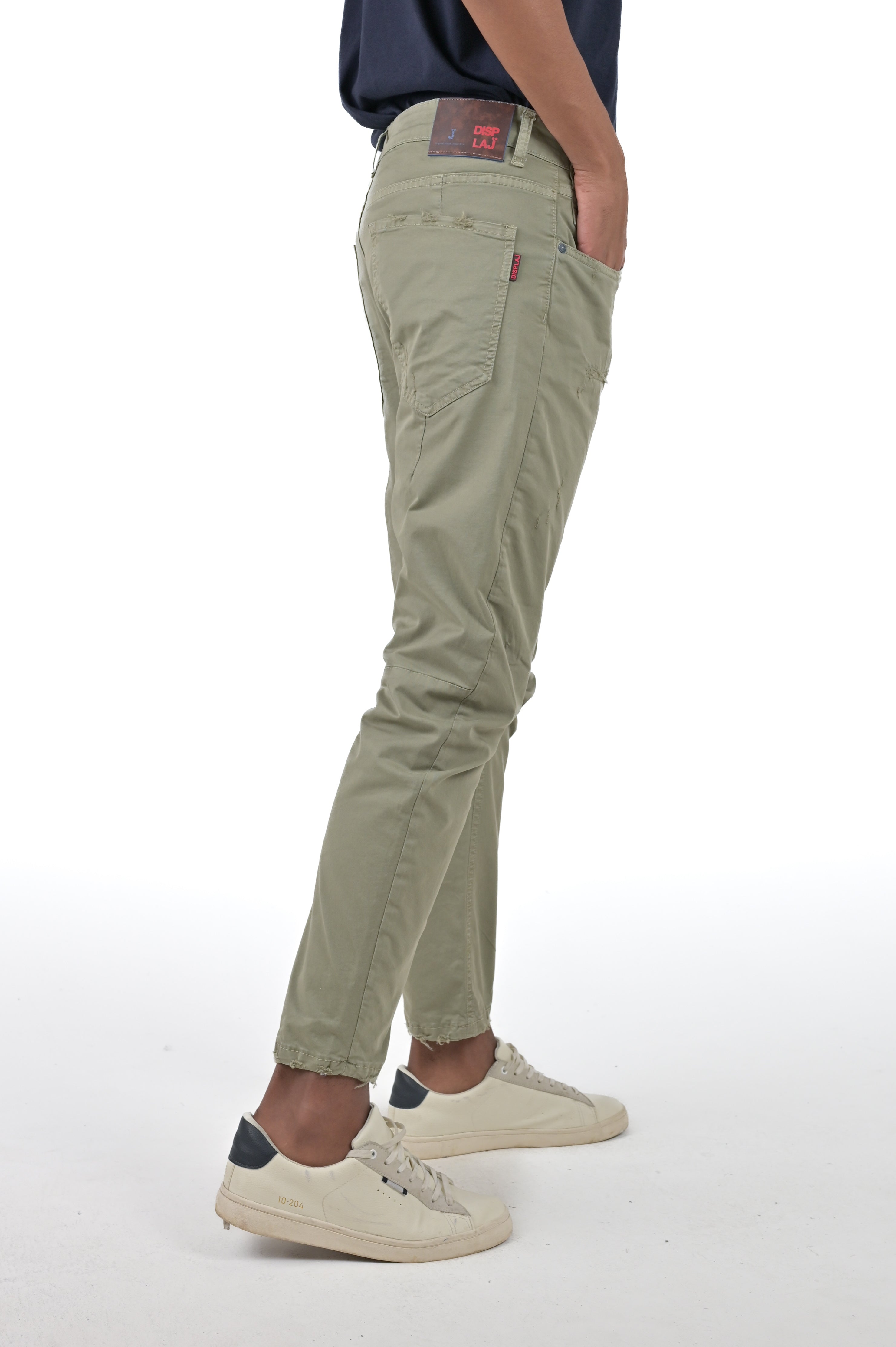 Pantaloni in cotone tapered Kron AM3 verde SS24