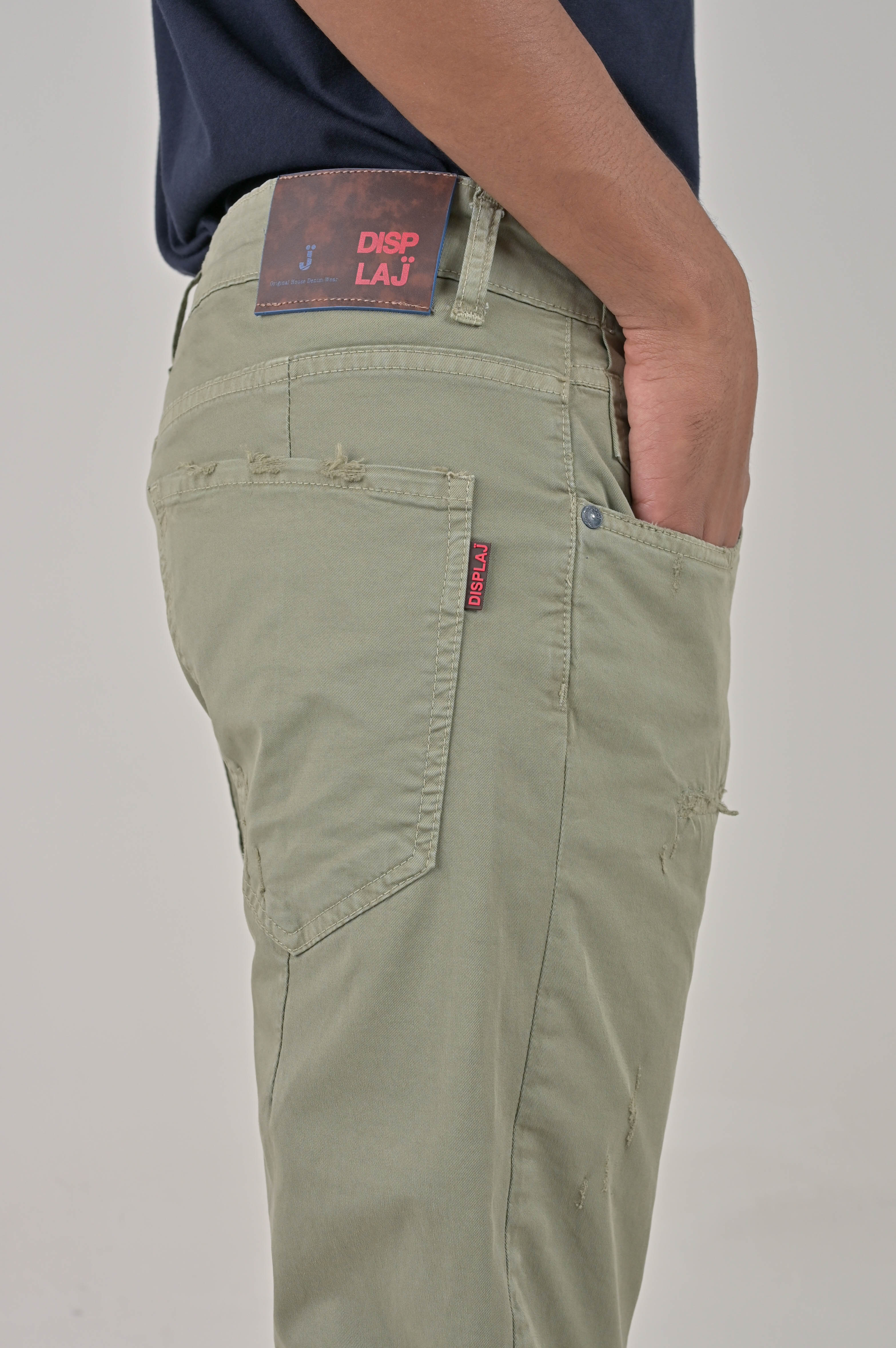 Pantaloni in cotone tapered Kron AM3 verde SS24