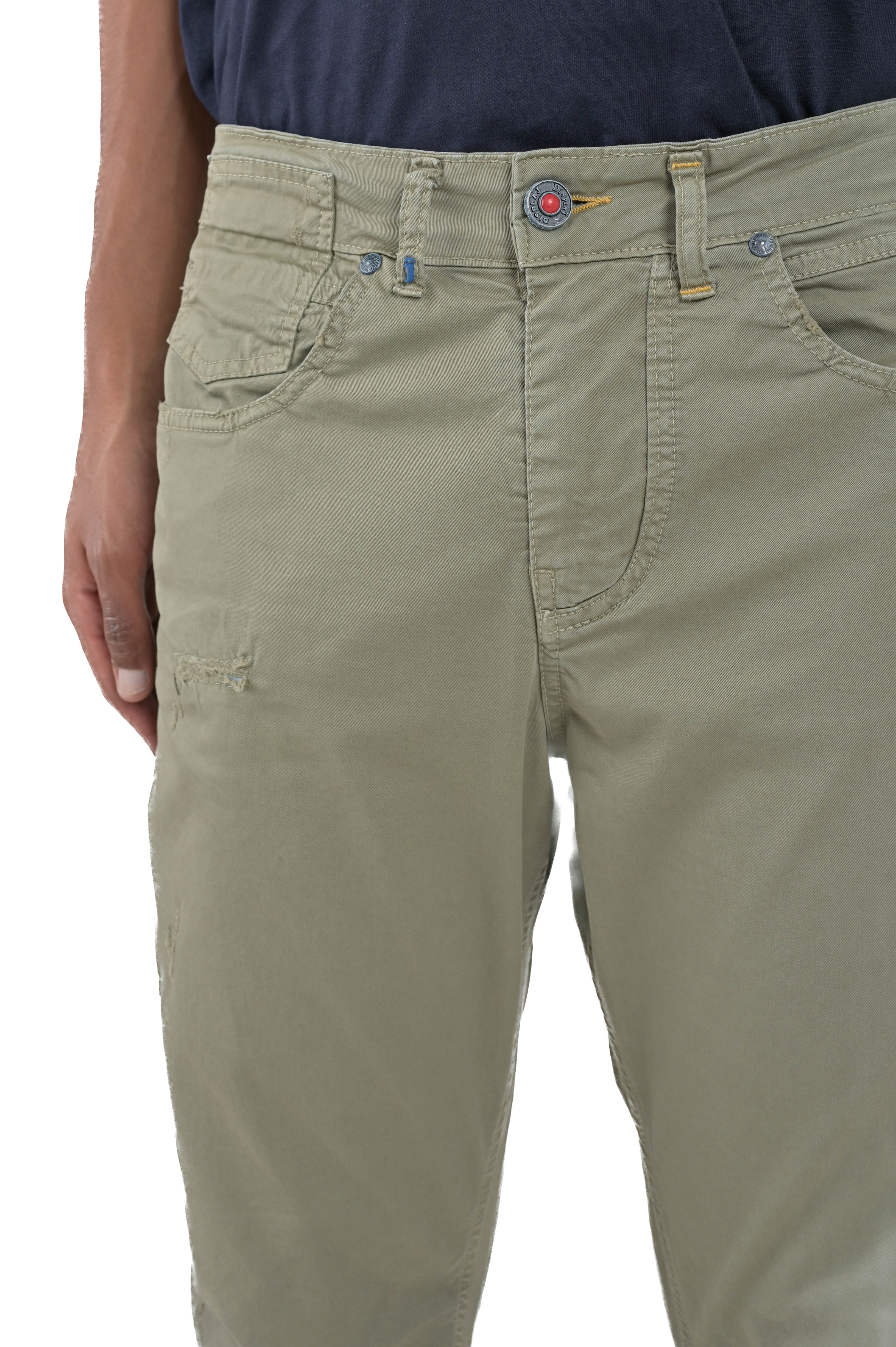 Pantaloni in cotone tapered Kron AM3 verde SS24