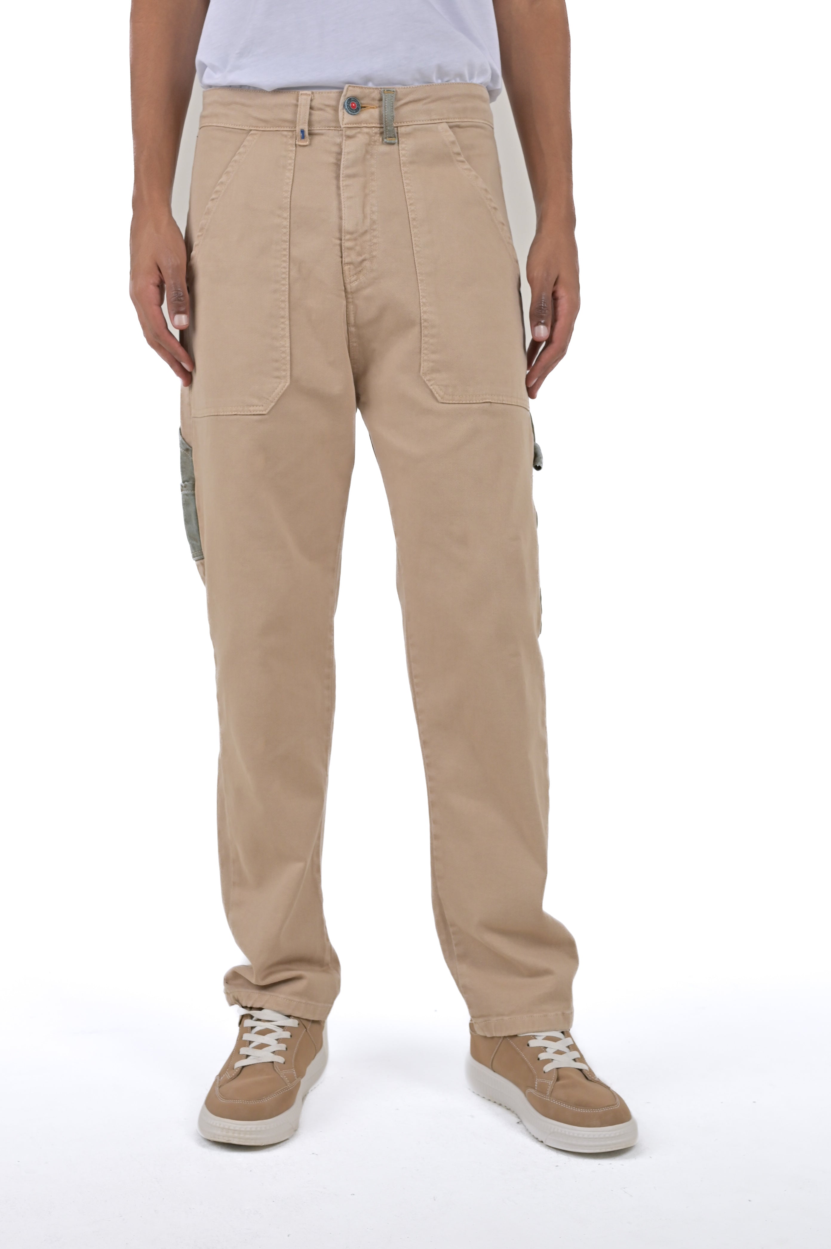 Pantaloni in cotone loose People beige SS24