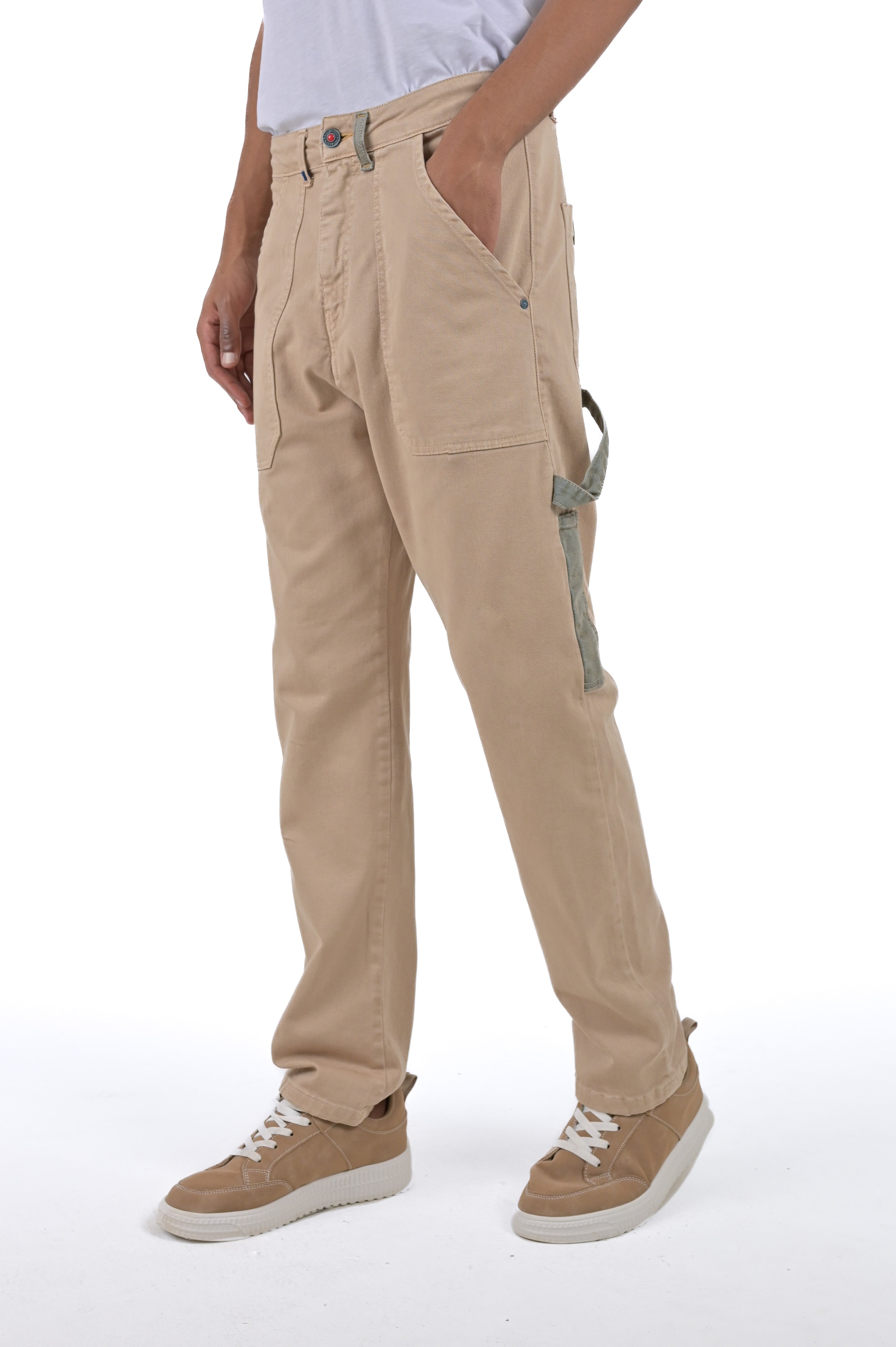 Pantaloni in cotone loose People beige SS24