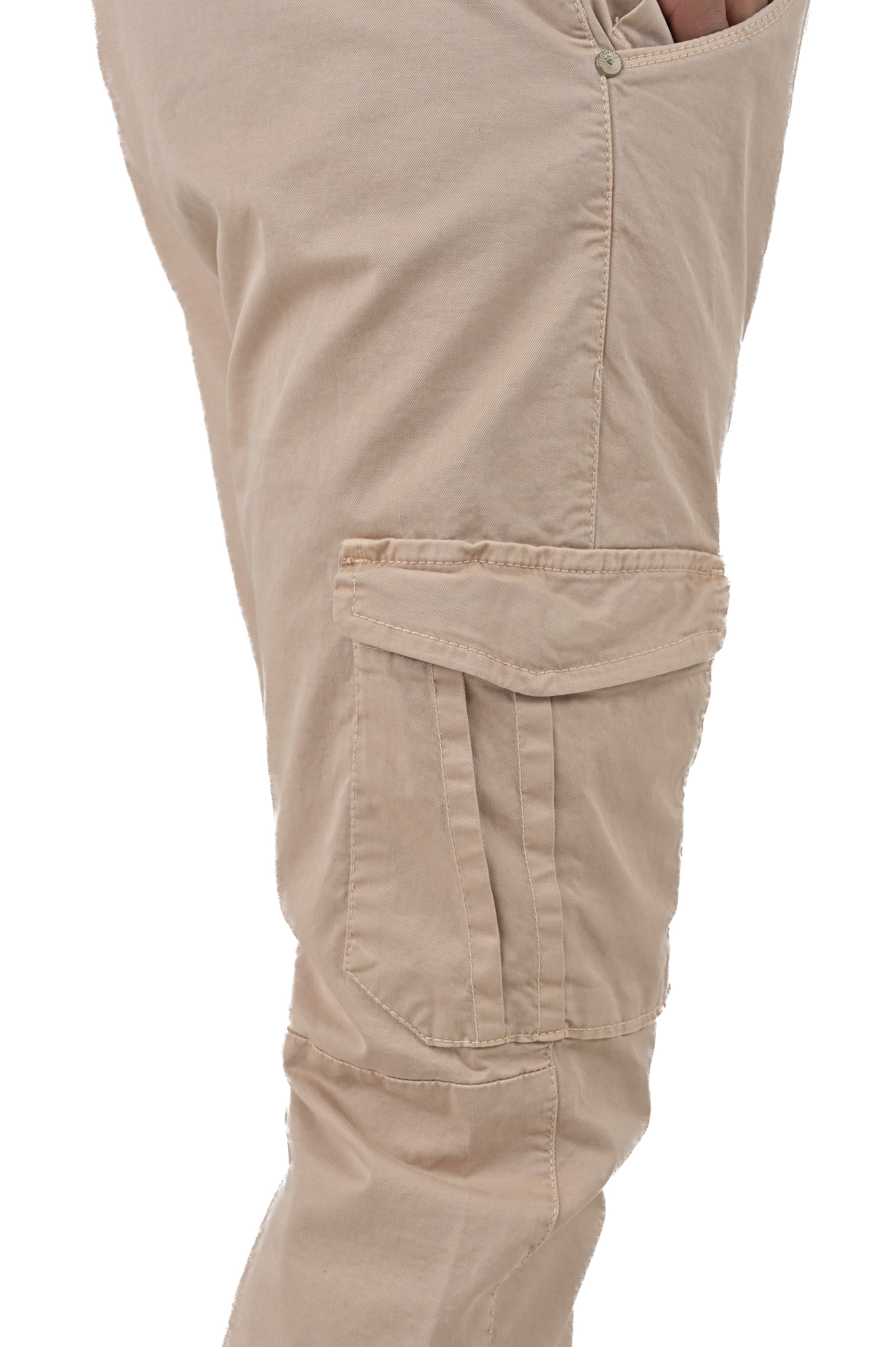 Pantaloni in cotone slim Cezanne beige SS24