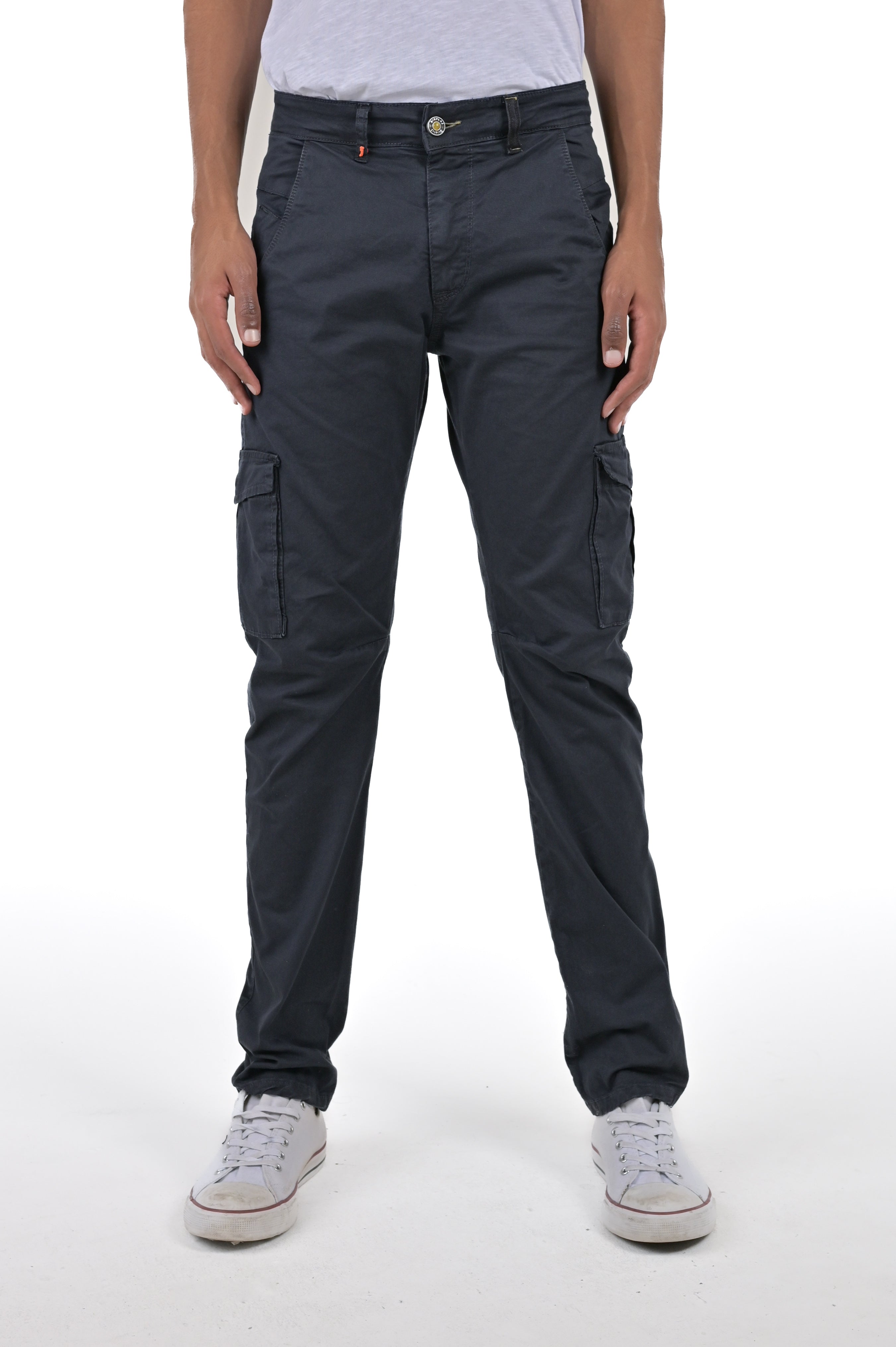 Pantaloni in cotone slim Cezanne blu SS24