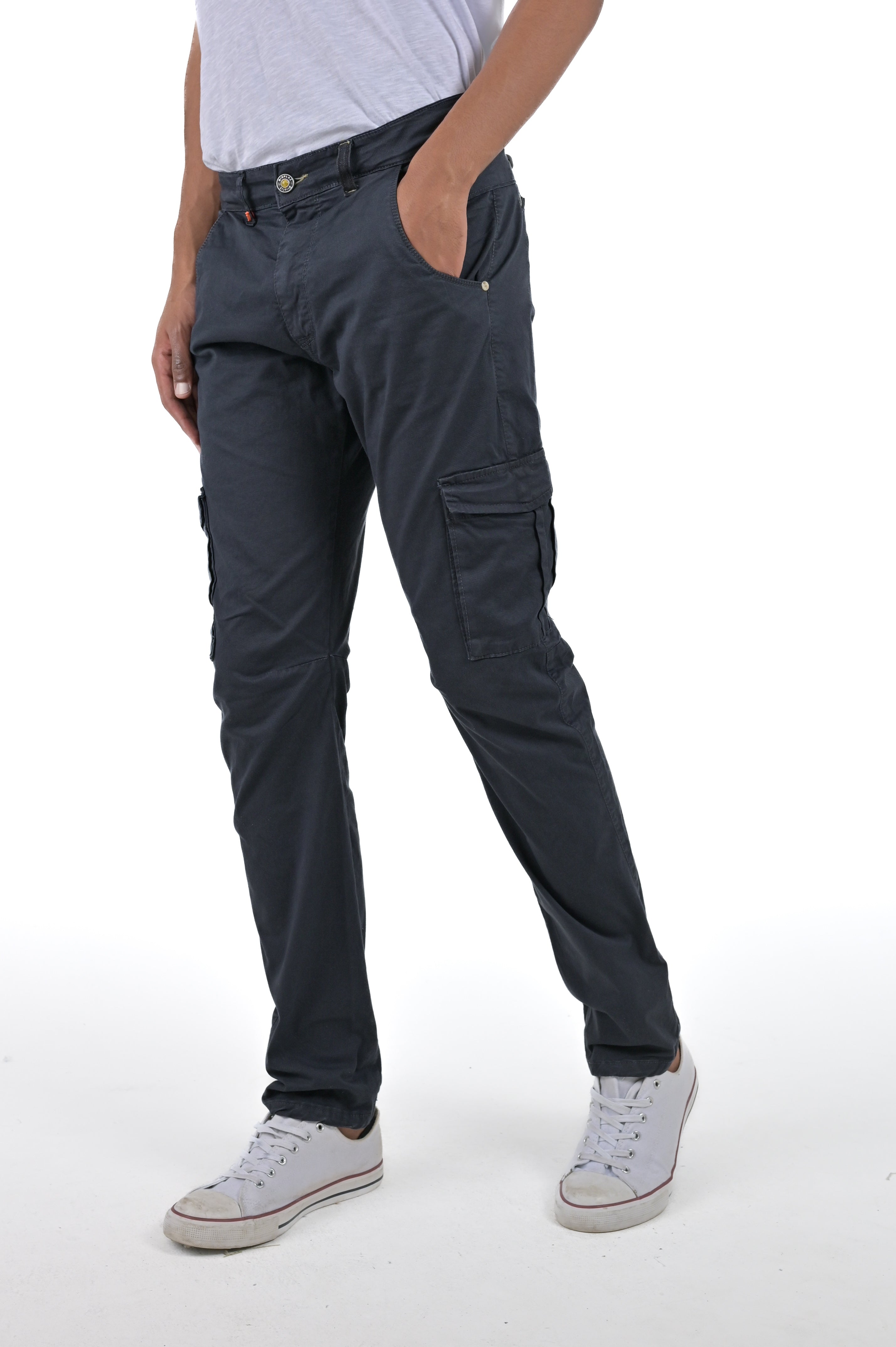 Pantaloni in cotone slim Cezanne blu SS24