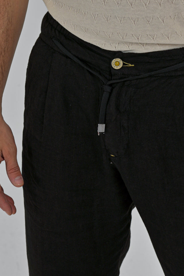 Pantaloni tapered Roby Lino Nero SS24