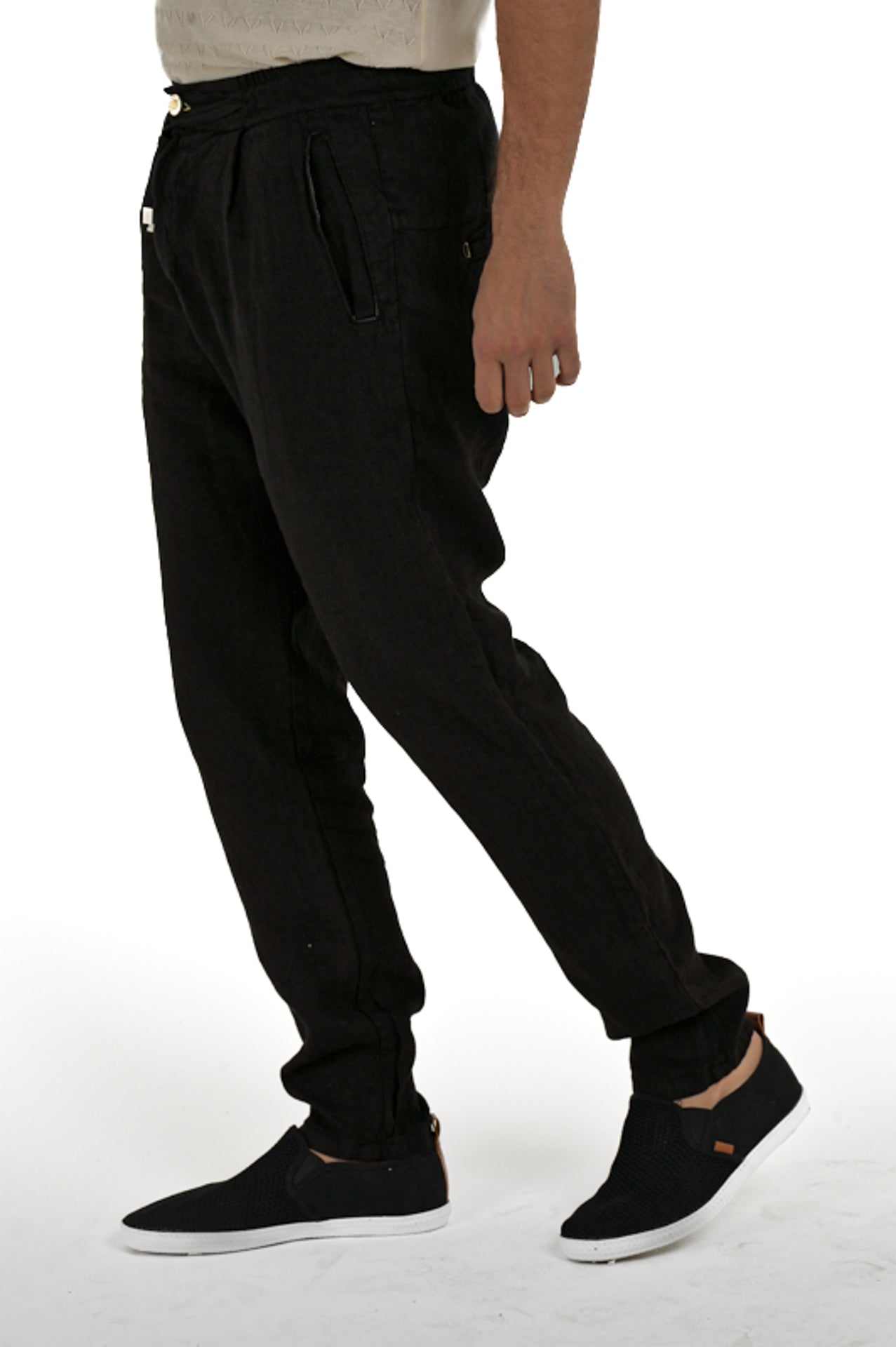 Pantaloni tapered Roby Lino Nero SS24