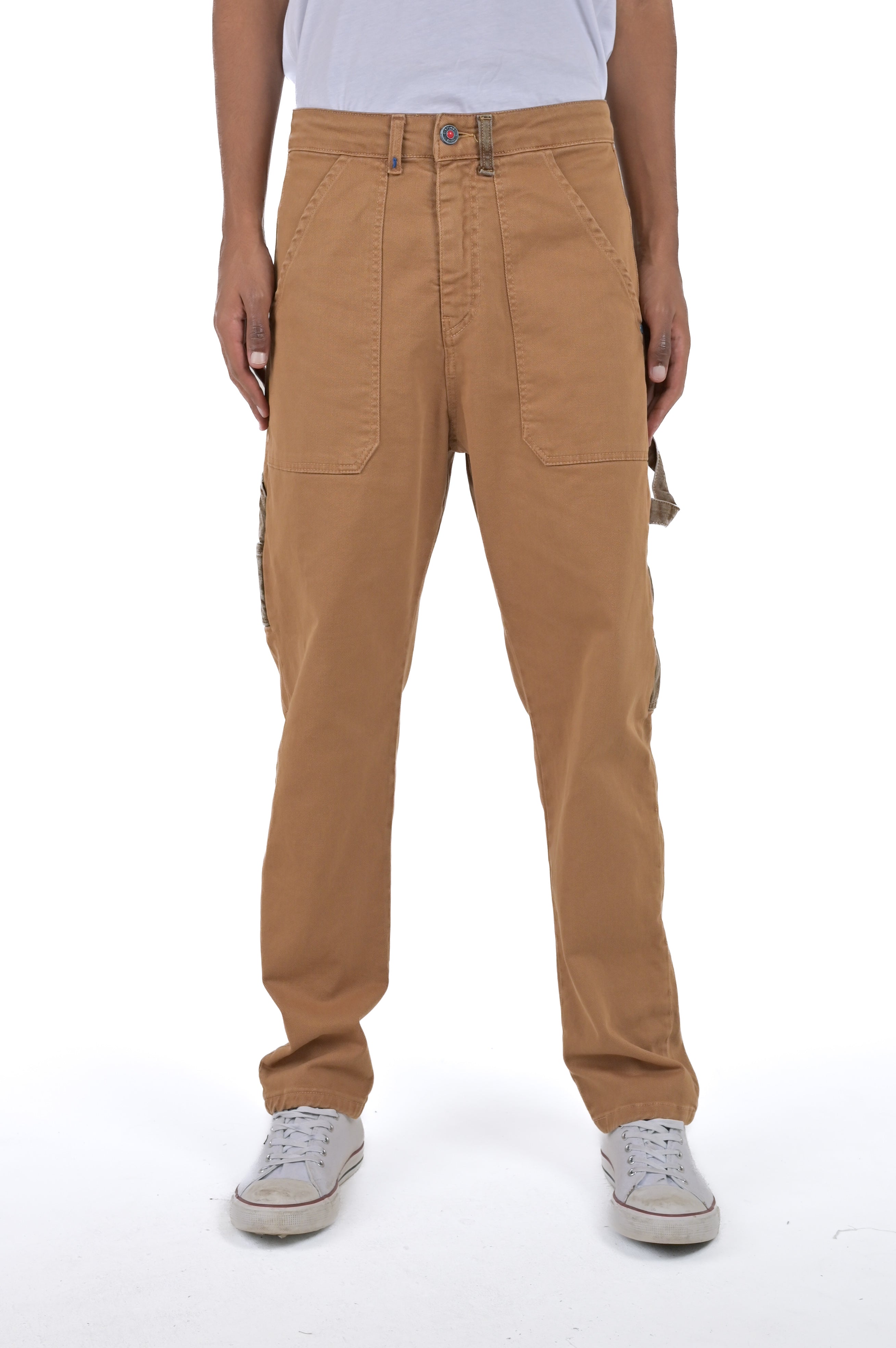 Pantaloni in cotone loose People caramello SS24