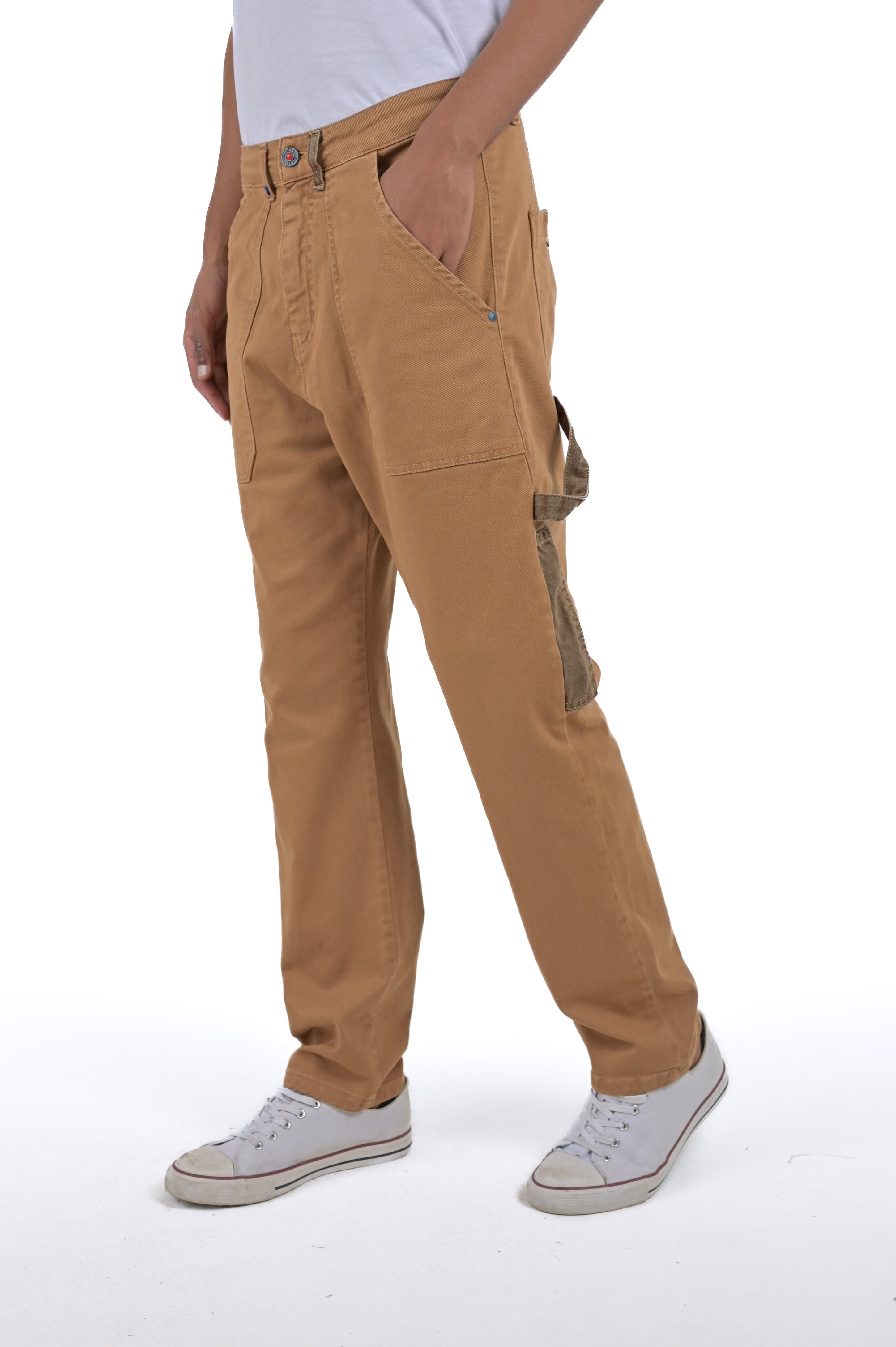 Pantaloni in cotone loose People caramello SS24