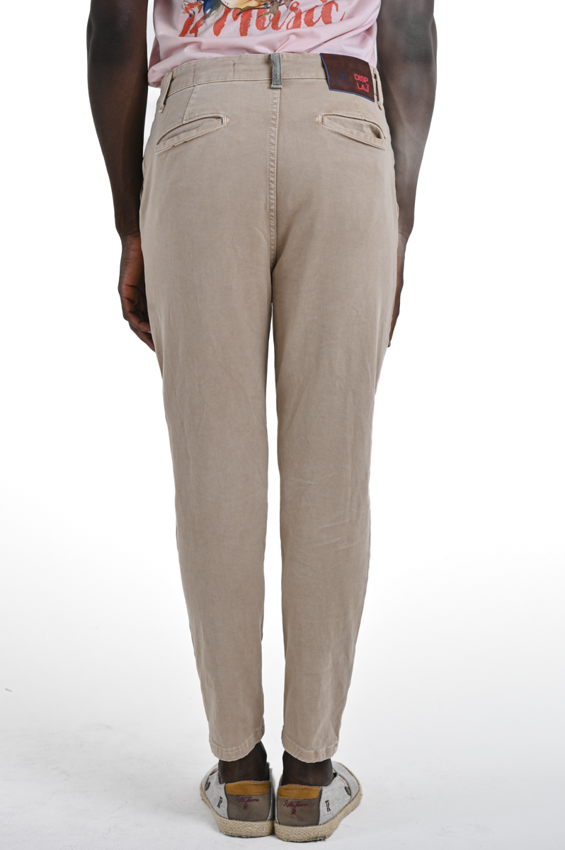 Pantaloni in cotone slim Groove Libeccio Beige SS24