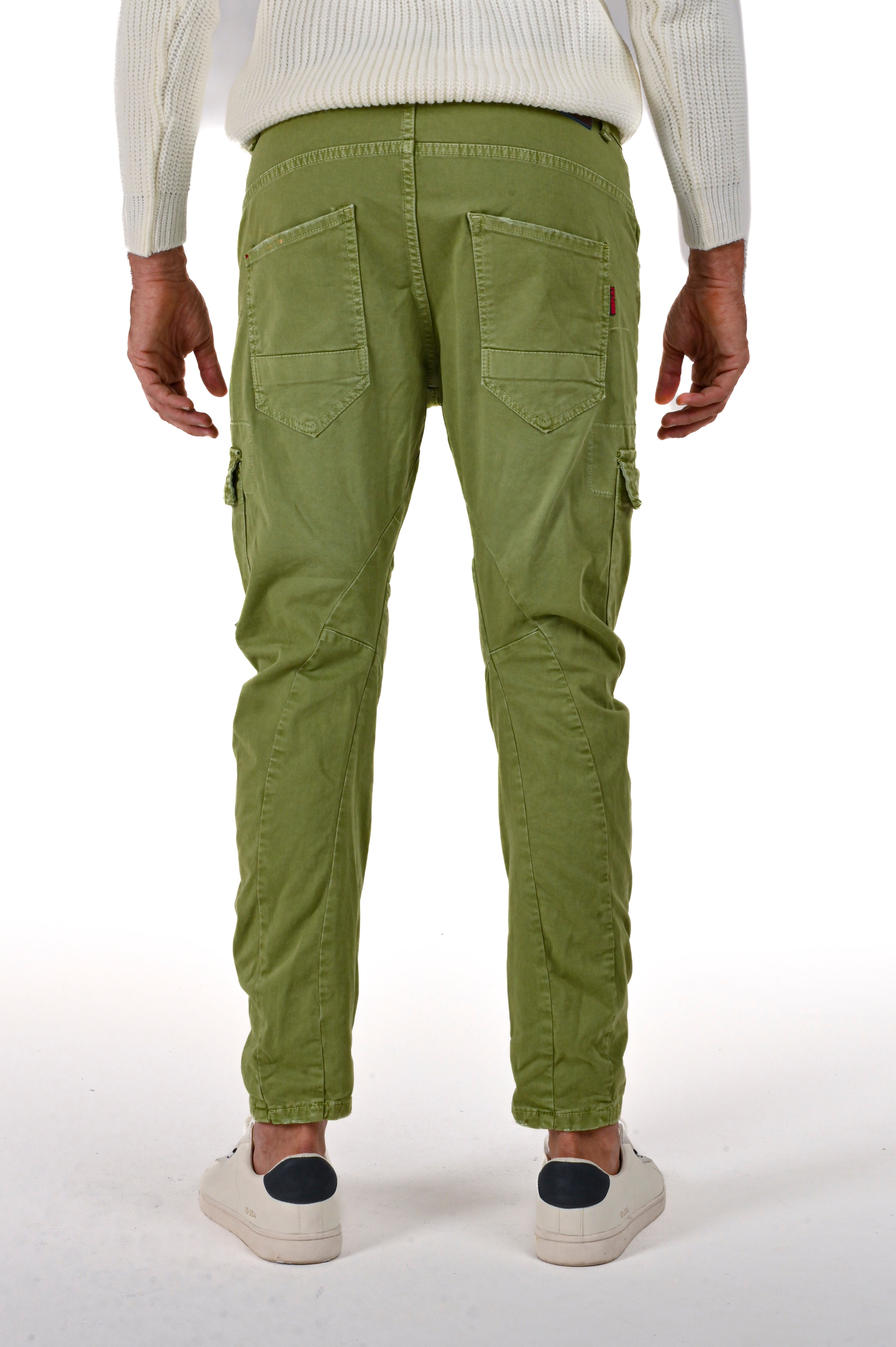 Pantaloni in cotone tapered New Evolution oliva FW24/25