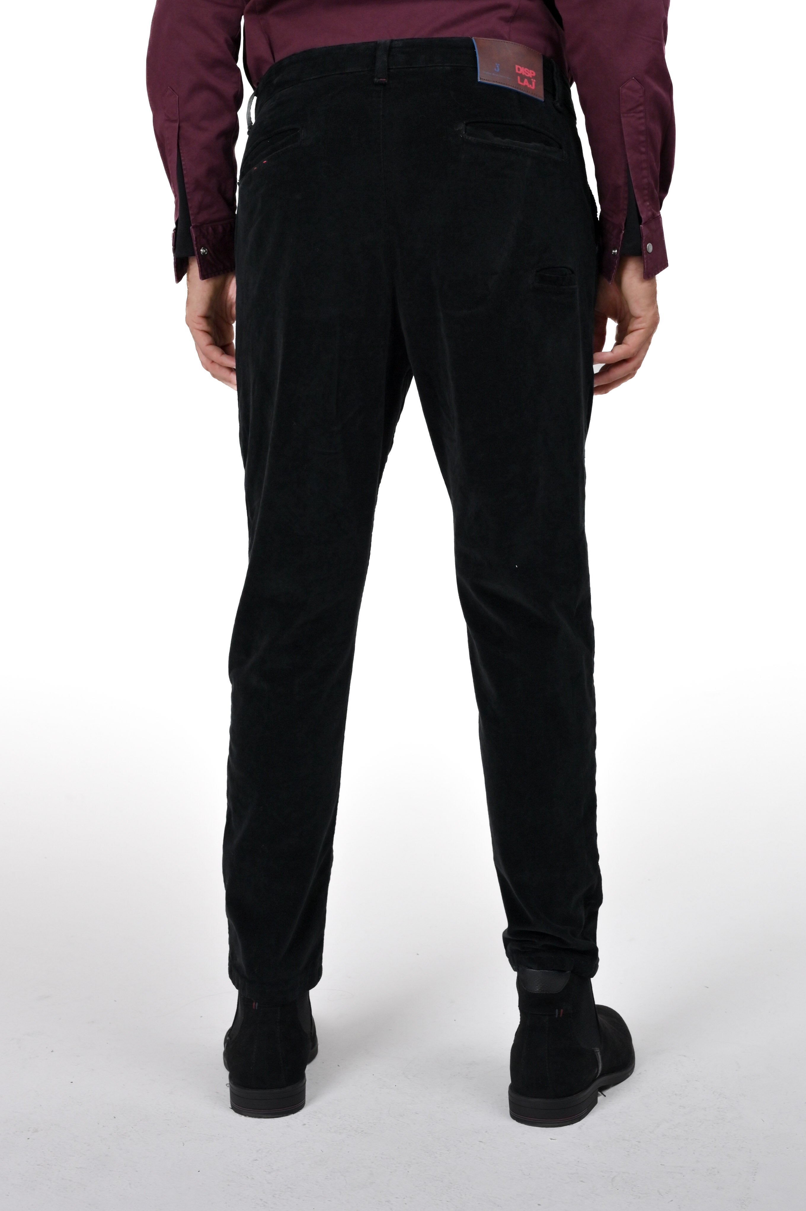 Pantaloni in velluto tapered New Private Jumbo Nero FW24/25