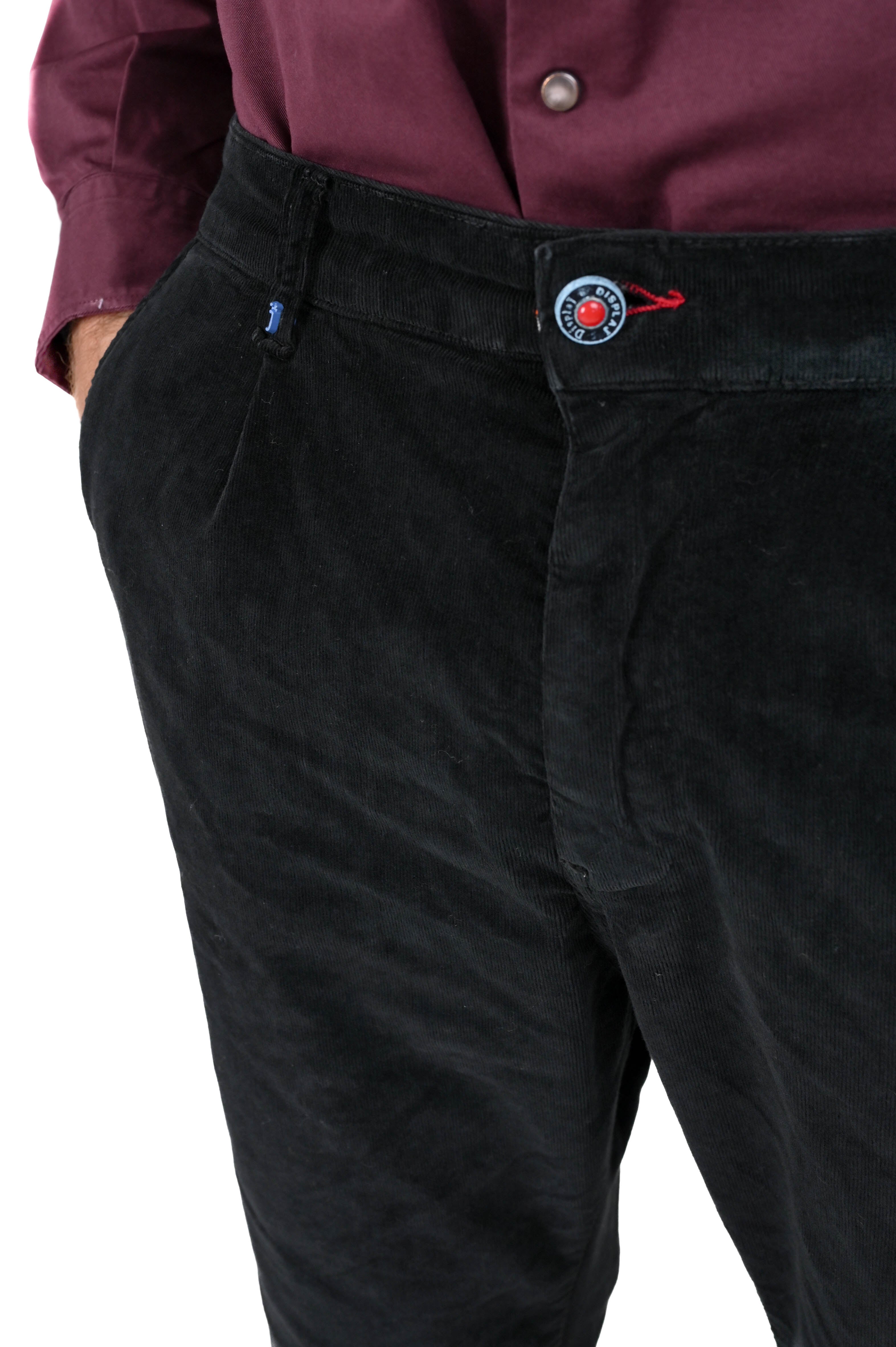 Pantaloni in velluto tapered New Private Jumbo Nero FW24/25