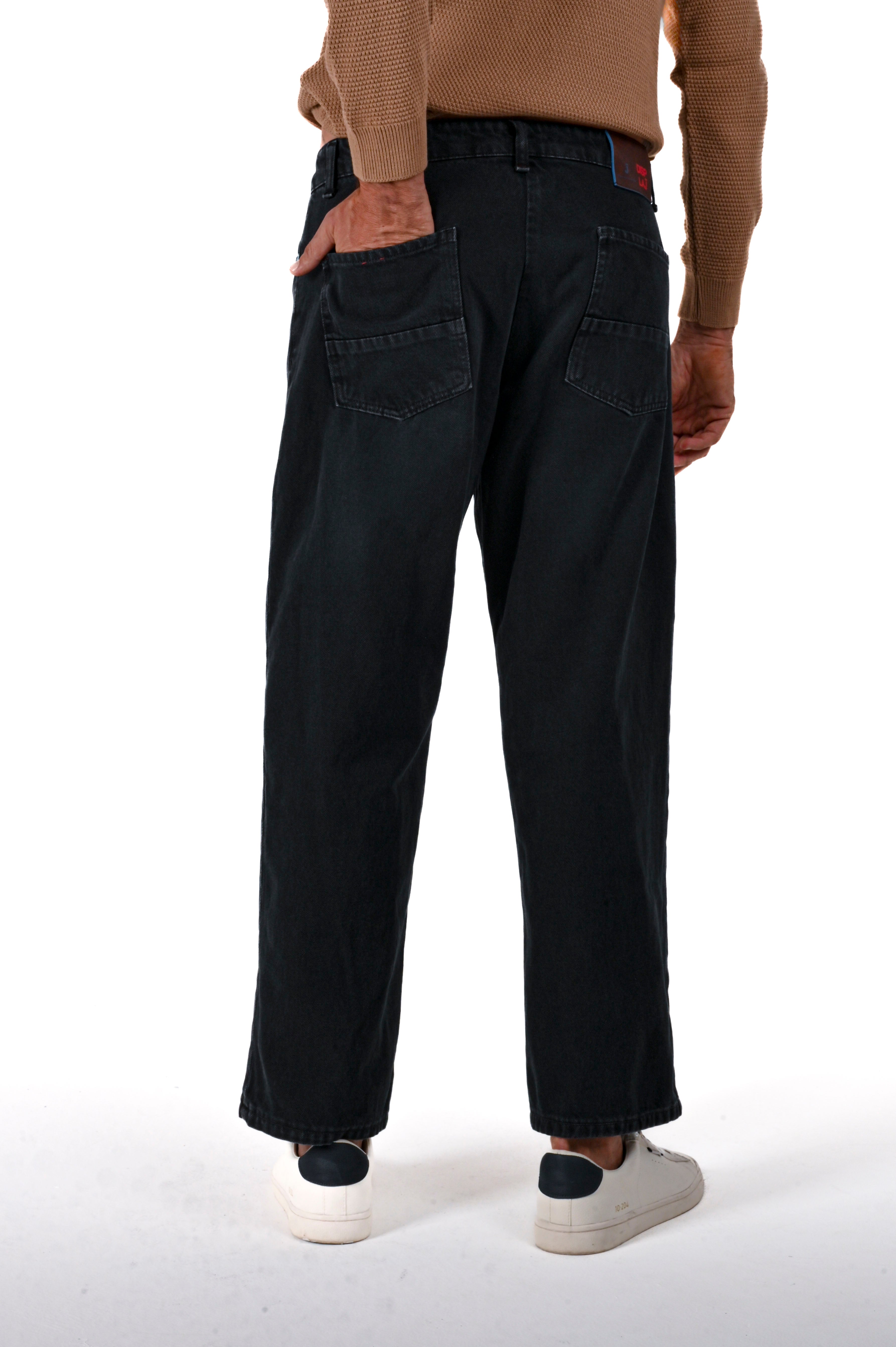 Pantaloni in cotone loose Dick nero FW24/25