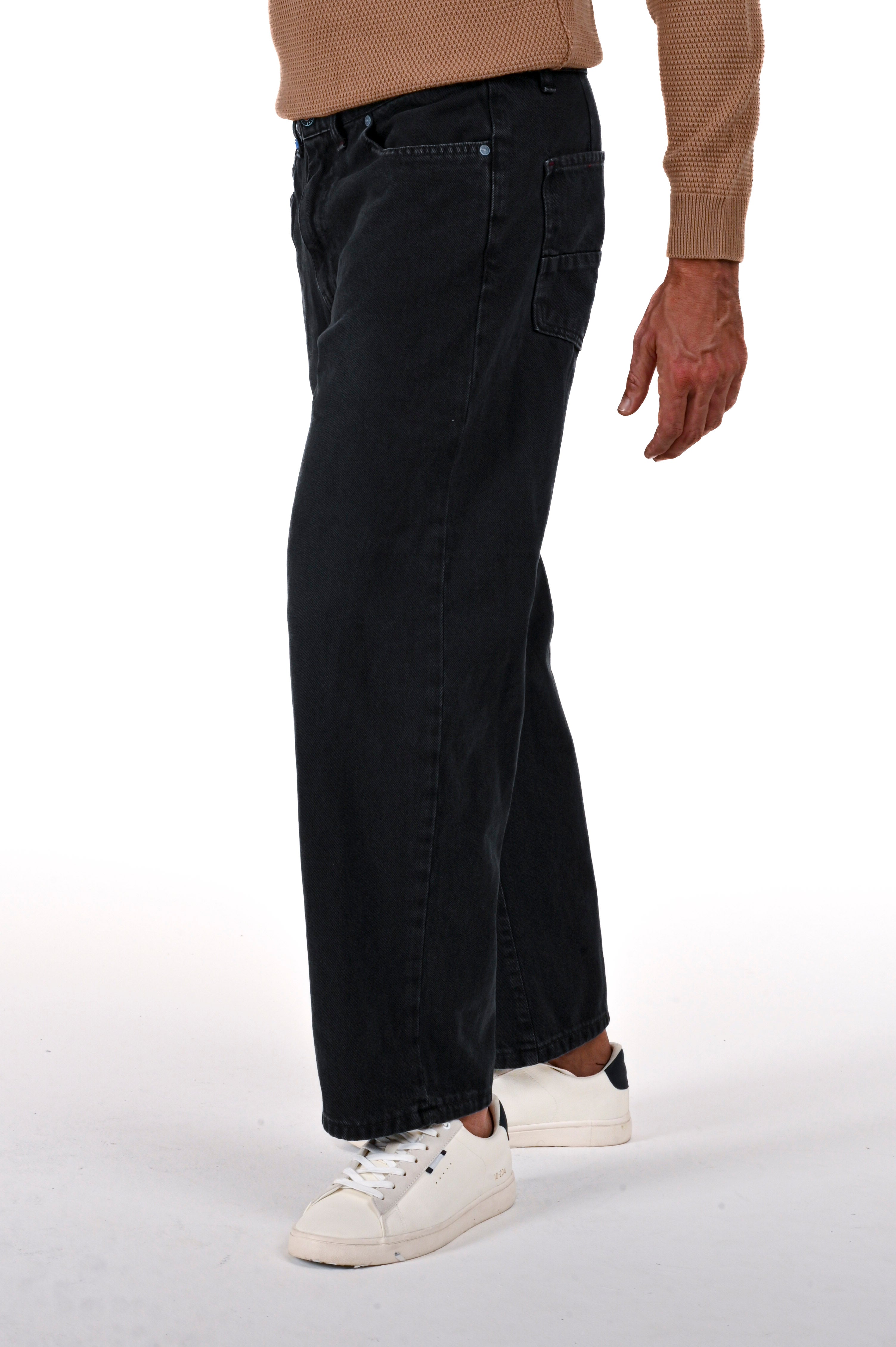 Pantaloni in cotone loose Dick nero FW24/25