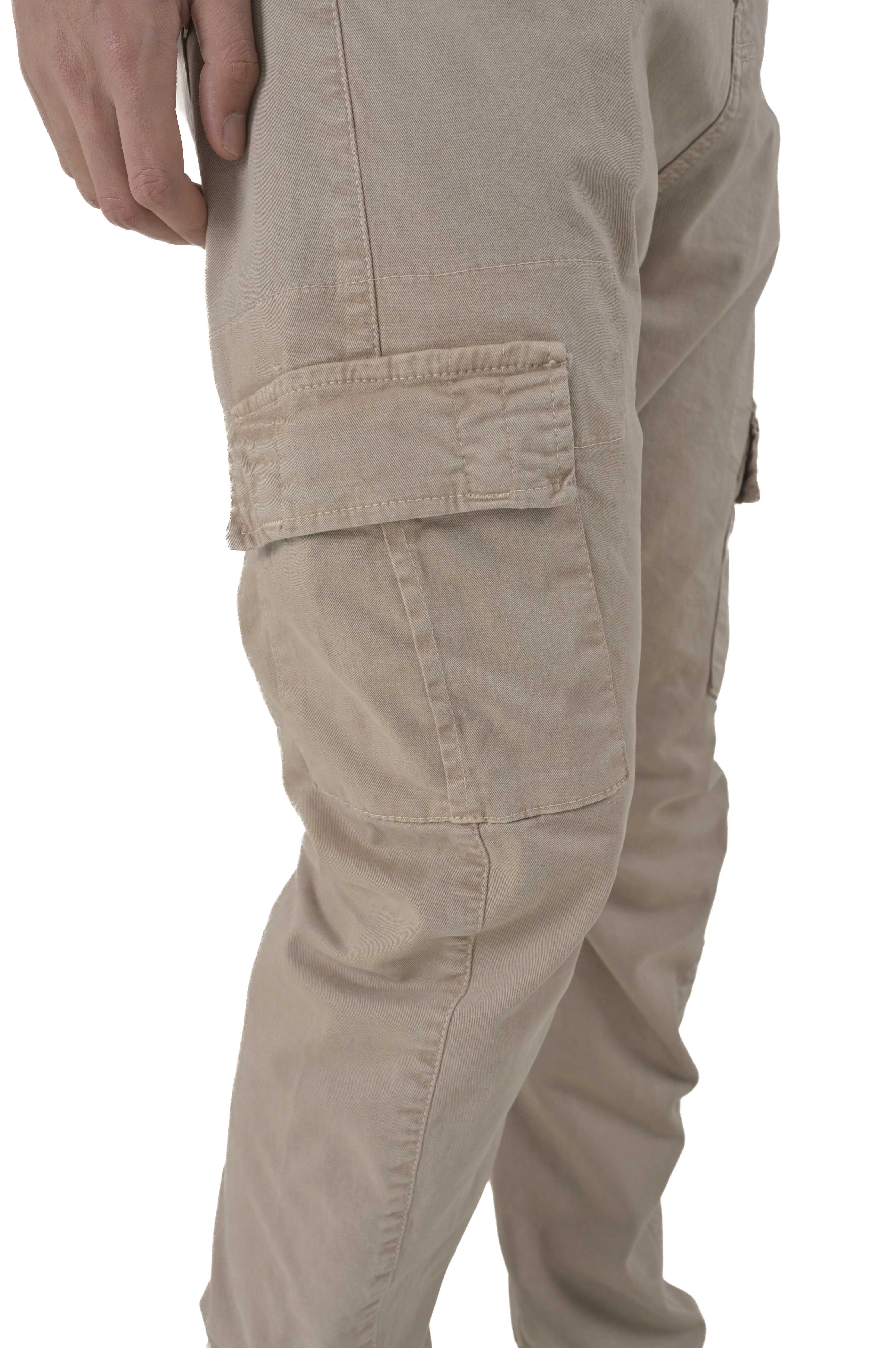 New Evolution beige tapered cotton trousers FW24/25