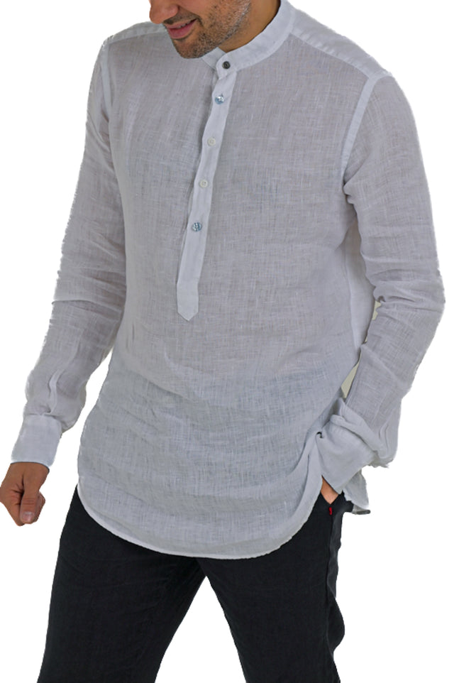 Camicia in lino regular Paul Lino Bianco SS24