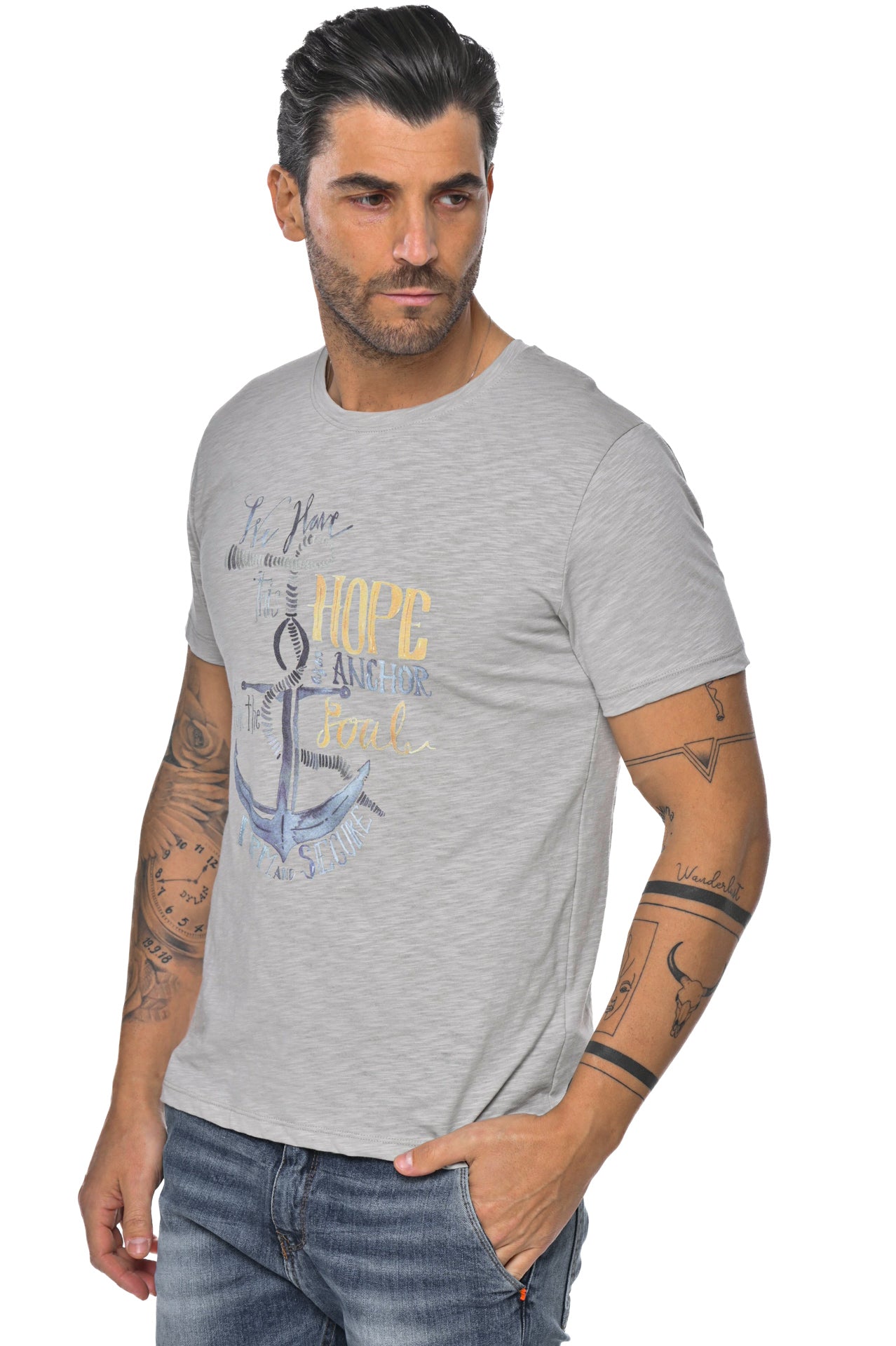 DPE 2310 Grey SS23 Print T-Shirt