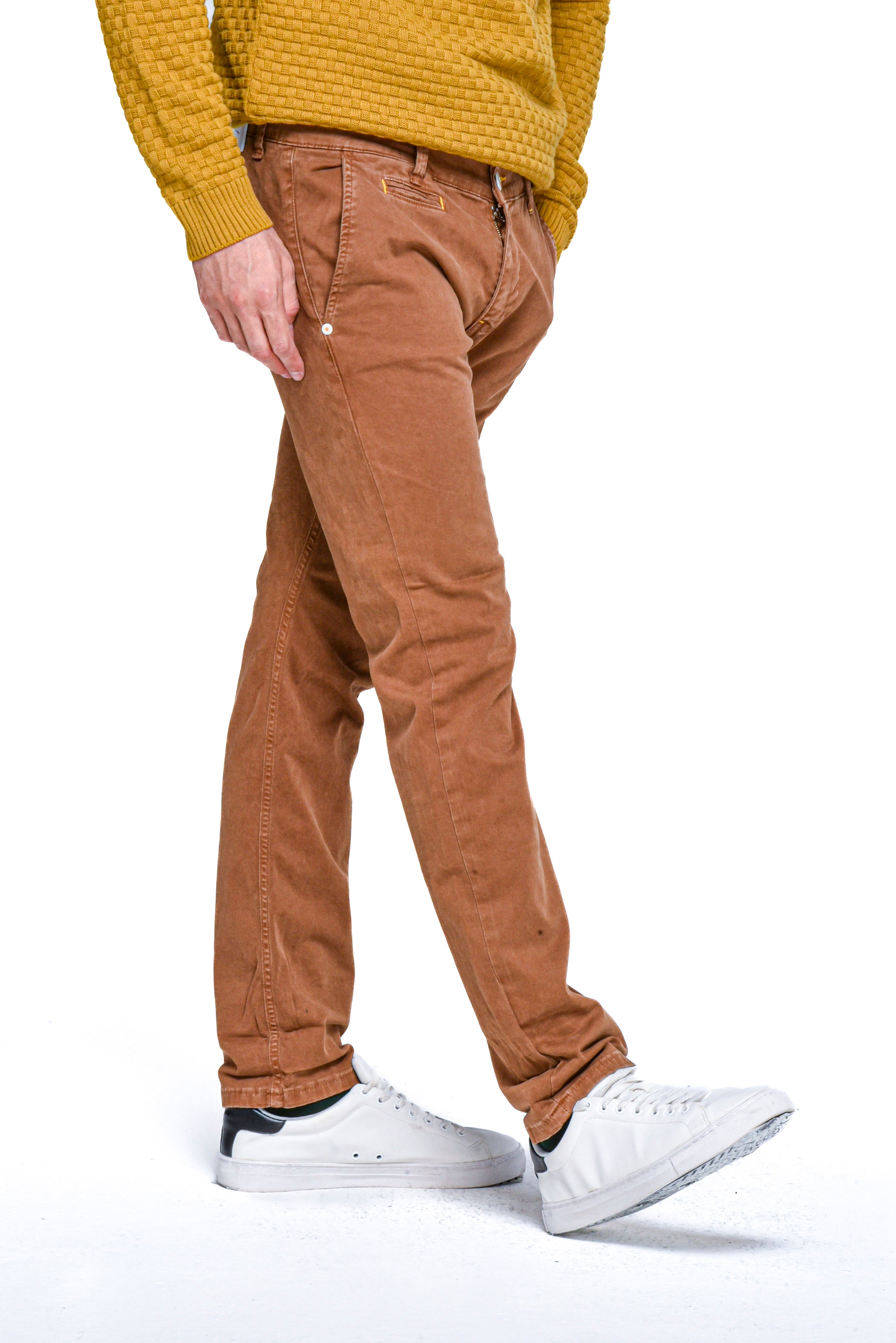 Pantaloni in cotone slim Kinos bruciato FW24/25